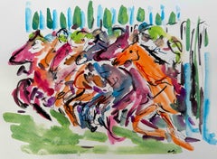 Out of the Gates, dipinto originale, contemporaneo