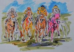 Photo Finish - Horses Racing, Horse Racing Art, Animal Art, Sports Painting