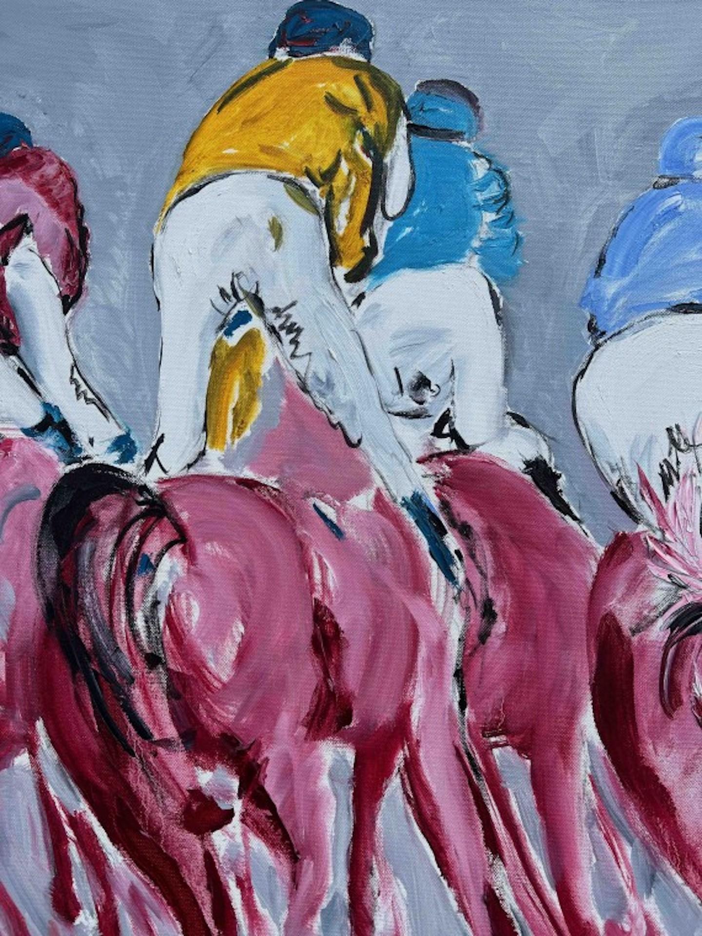 Red Rump - Horse Racing, Original Horse Painting, Animal, Sport, Equestrian Art For Sale 3