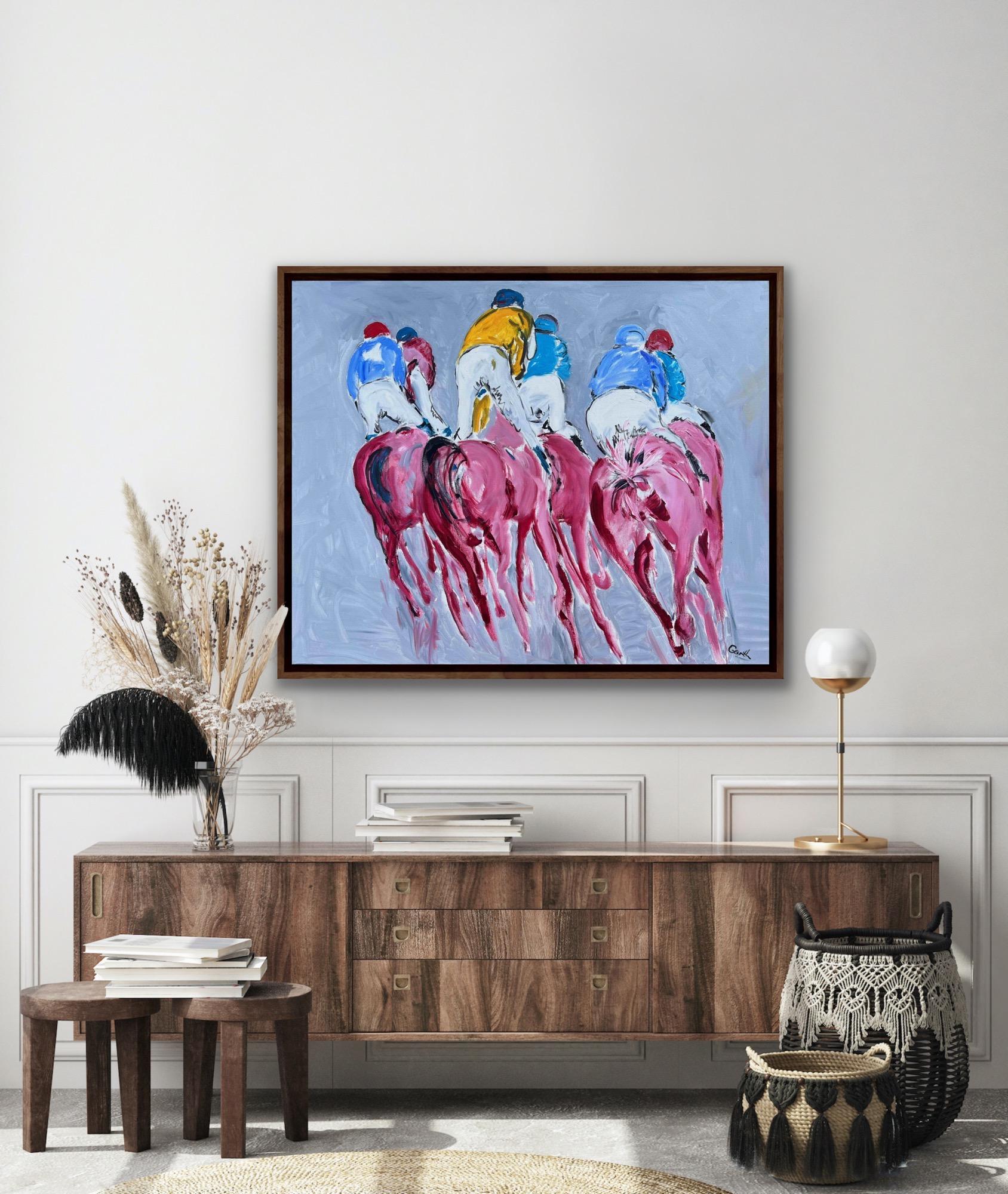 Red Rump - Horse Racing, Original Horse Painting, Animal, Sport, Equestrian Art For Sale 5