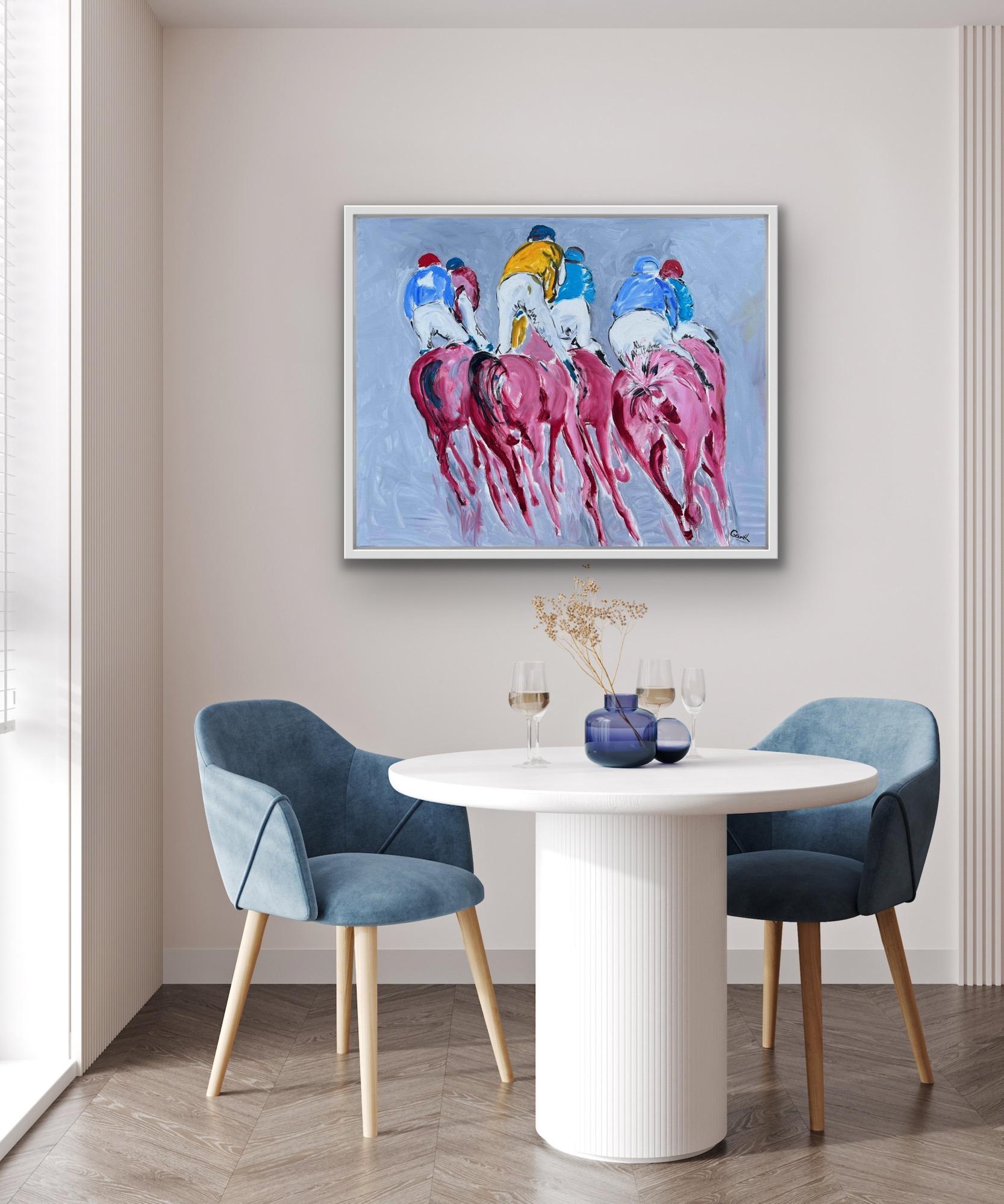 Red Rump - Horse Racing, Original Horse Painting, Animal, Sport, Equestrian Art For Sale 6