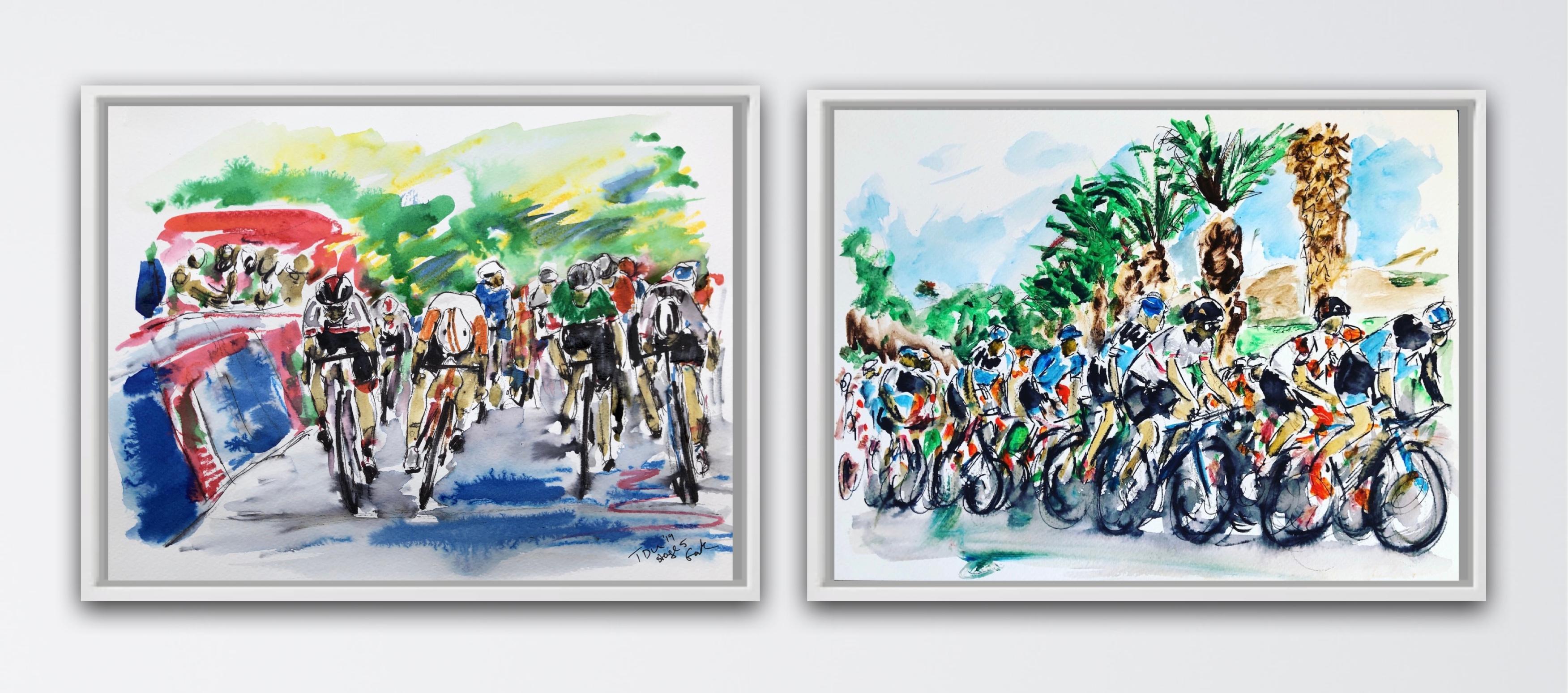 Garth Bayley Abstract Painting - Stage 5 Tour Down Under and Day two of the Tour Down Under ’19 diptych