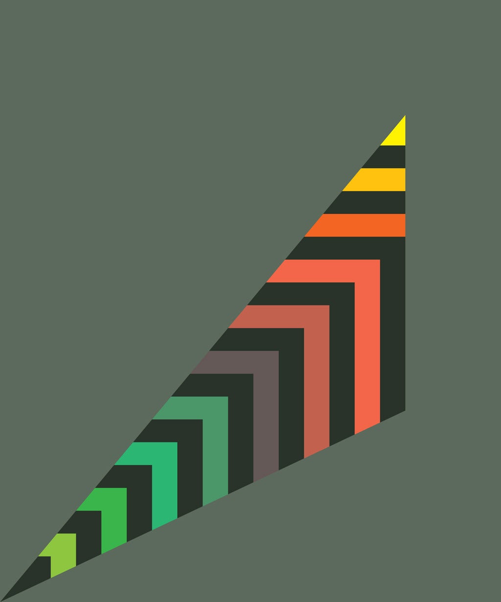 Gary Andrew Clarke Abstract Print - Stripey Scalene Triangle