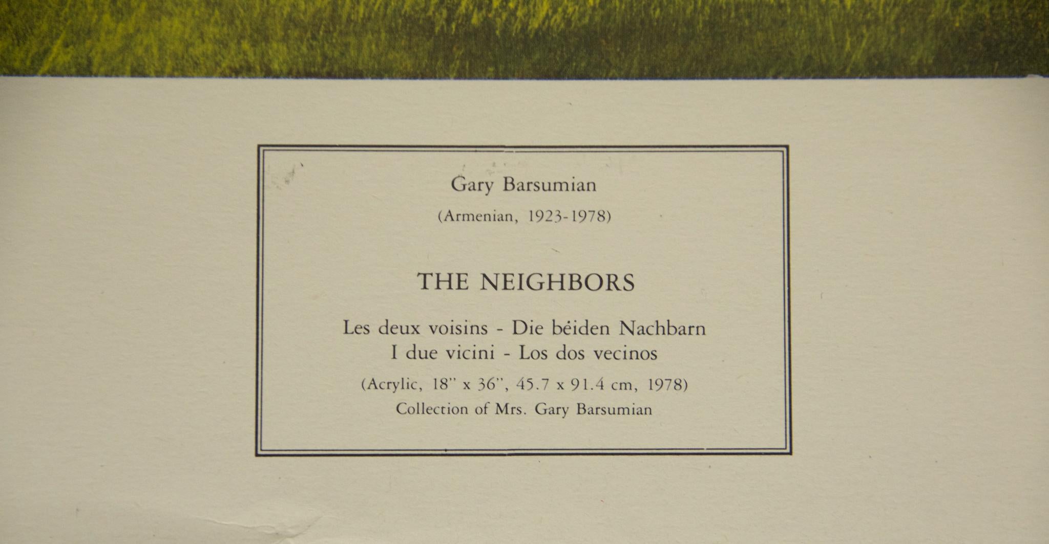 « The Neighbors » par Gary Barsumian. New York Graphic Society (Société graphique de New York), 1979. en vente 1