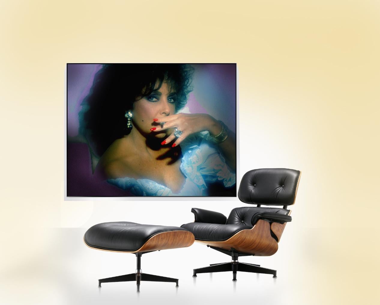 Elizabeth Taylor Smoking Stucco v4 (...a large canvas; see other sizes below) - Photograph by Gary Bernstein