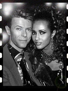 David Bowie and Iman (this is a large canvas print; see below for smaller sizes)