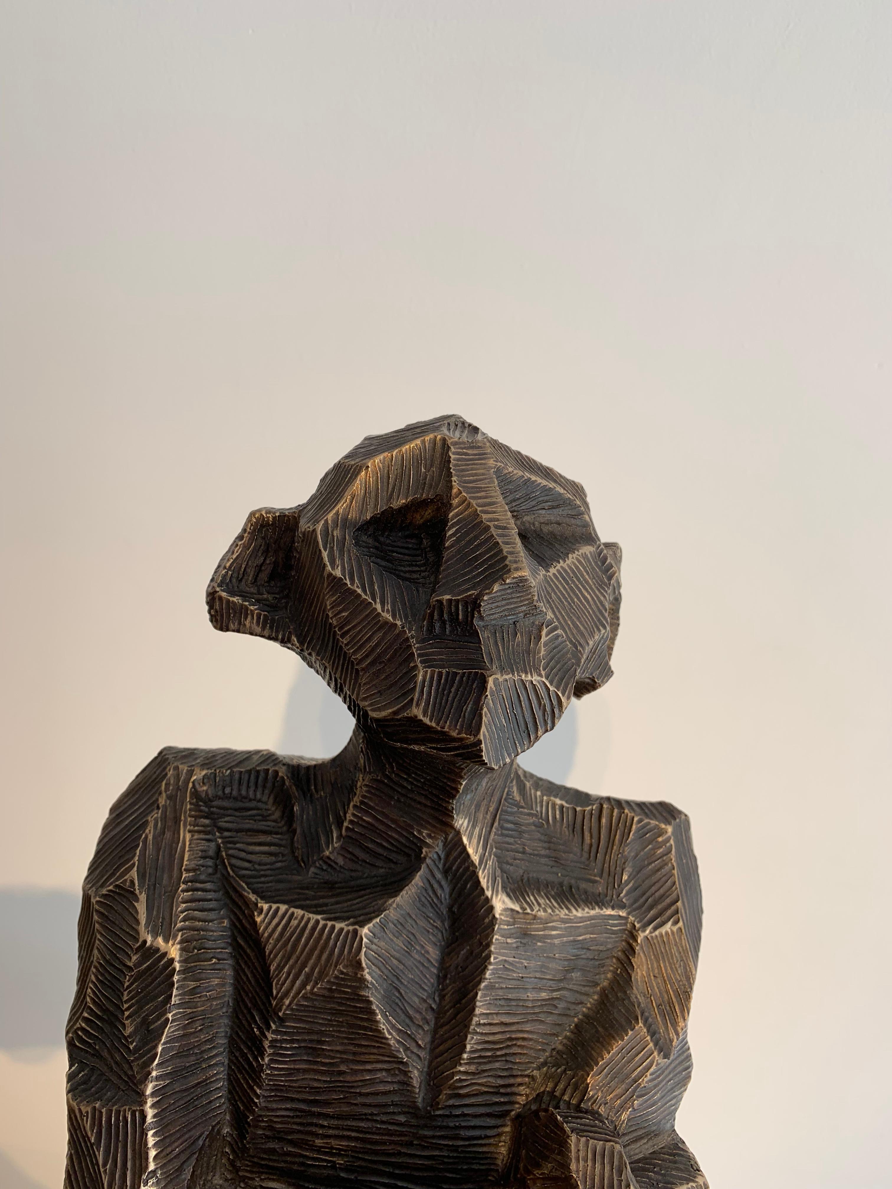 Man Holding Book - Sculpture by Gary Betts