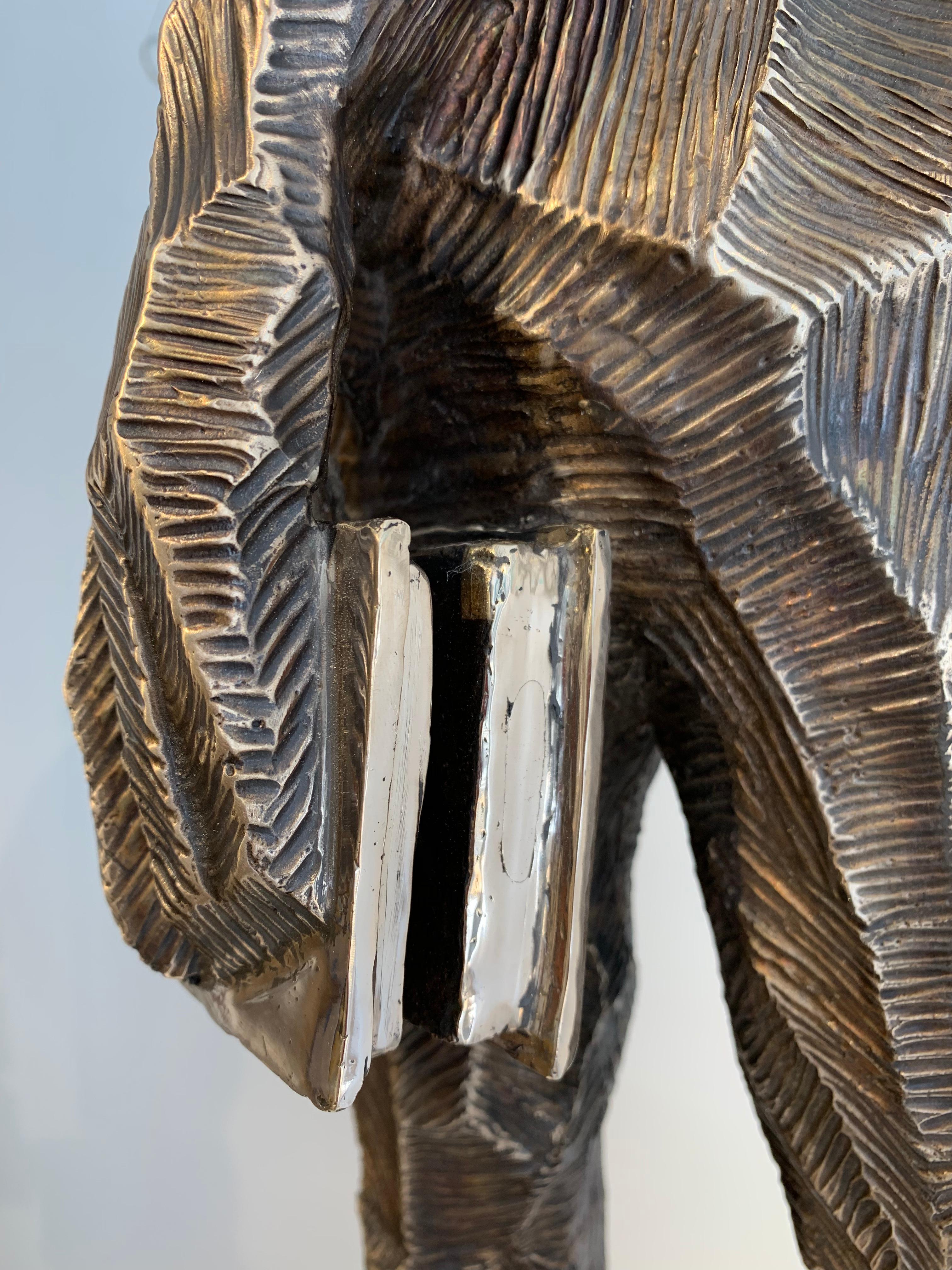 Man Holding Book - Contemporary Sculpture by Gary Betts