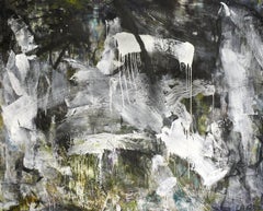 December 2018: Black & White Abstract Expressionist Oil Painting with Charcoal