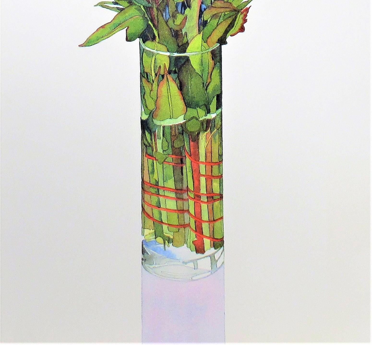 Blumenstrauß (Beige), Figurative Print, von Gary Bukovnik