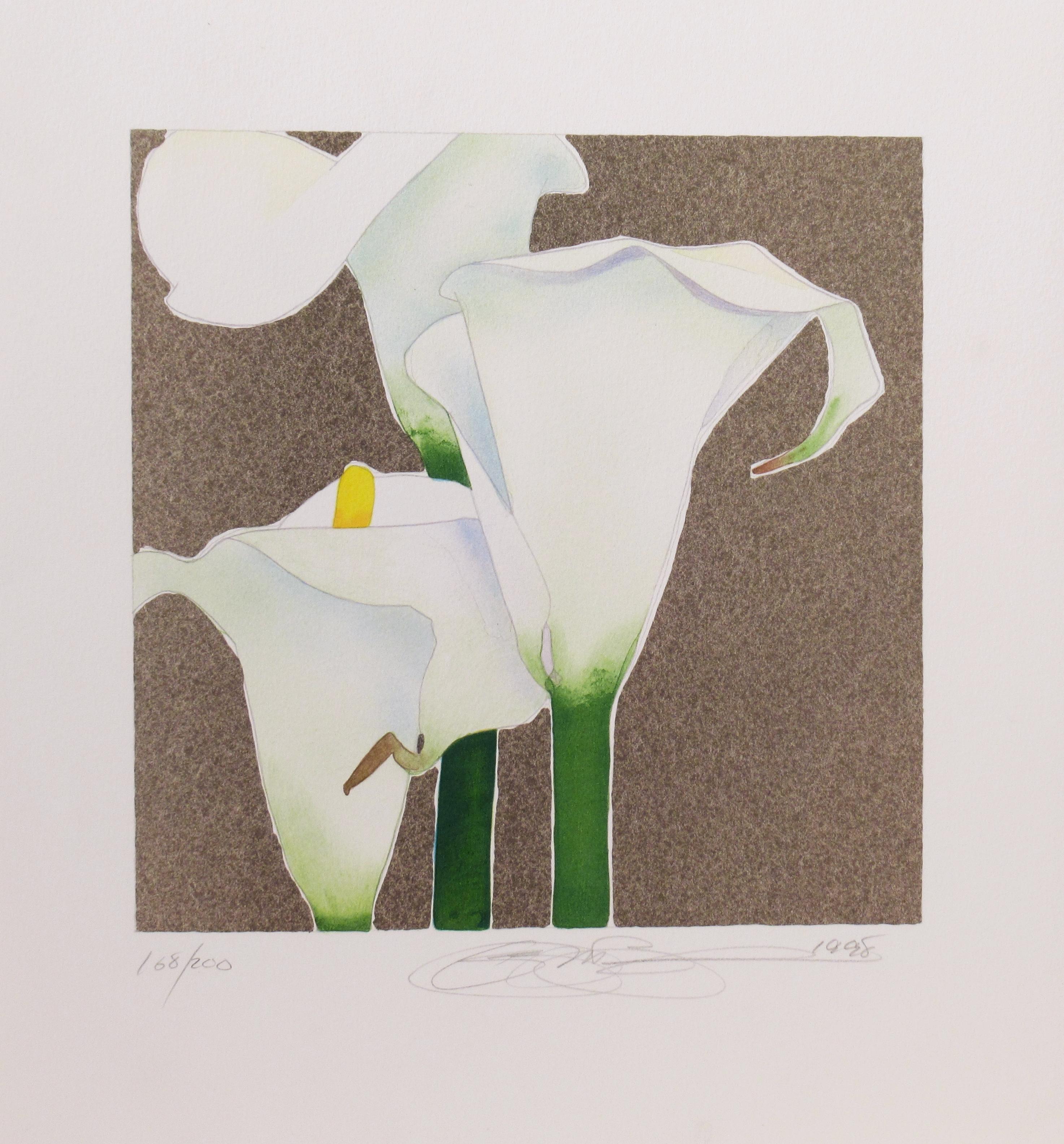 Gary Bukovnik Figurative Print – Lily-Lilie aus Seide