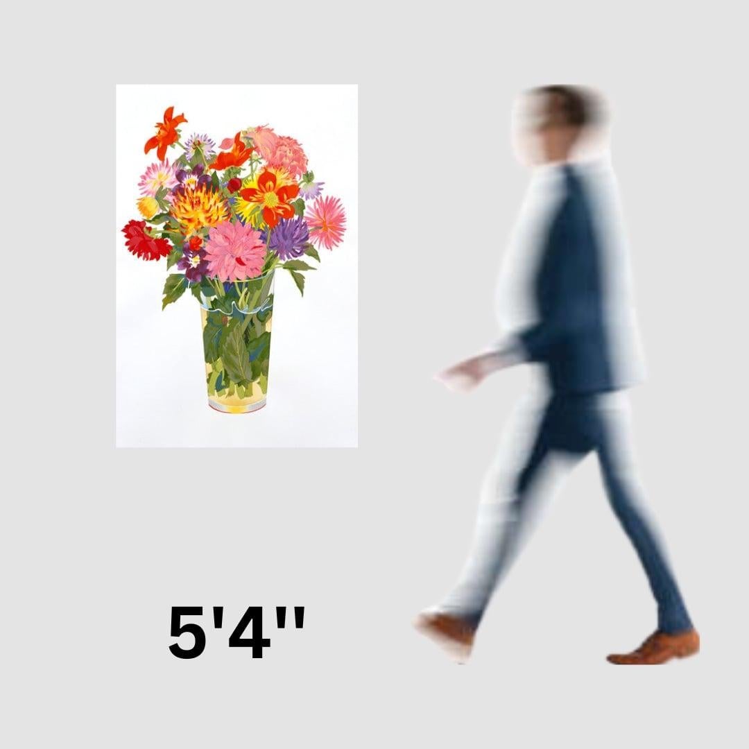 Dahlias by Gary Bukovnik, 2001 (bouquet of flowers in vase) For Sale 3