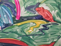 Flowers, large diptych monotype, signed