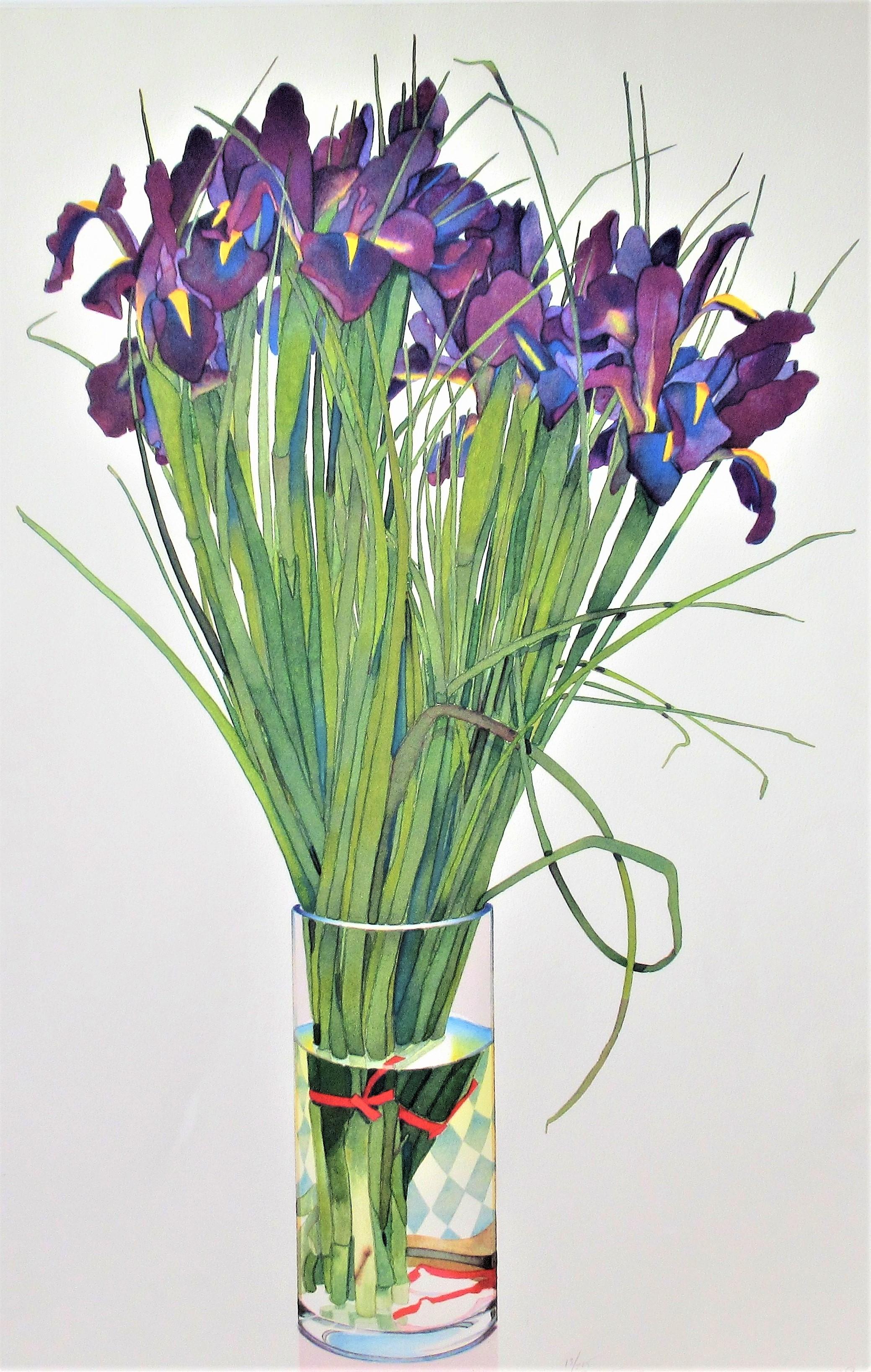 Iris in a Vase - Print by Gary Bukovnik
