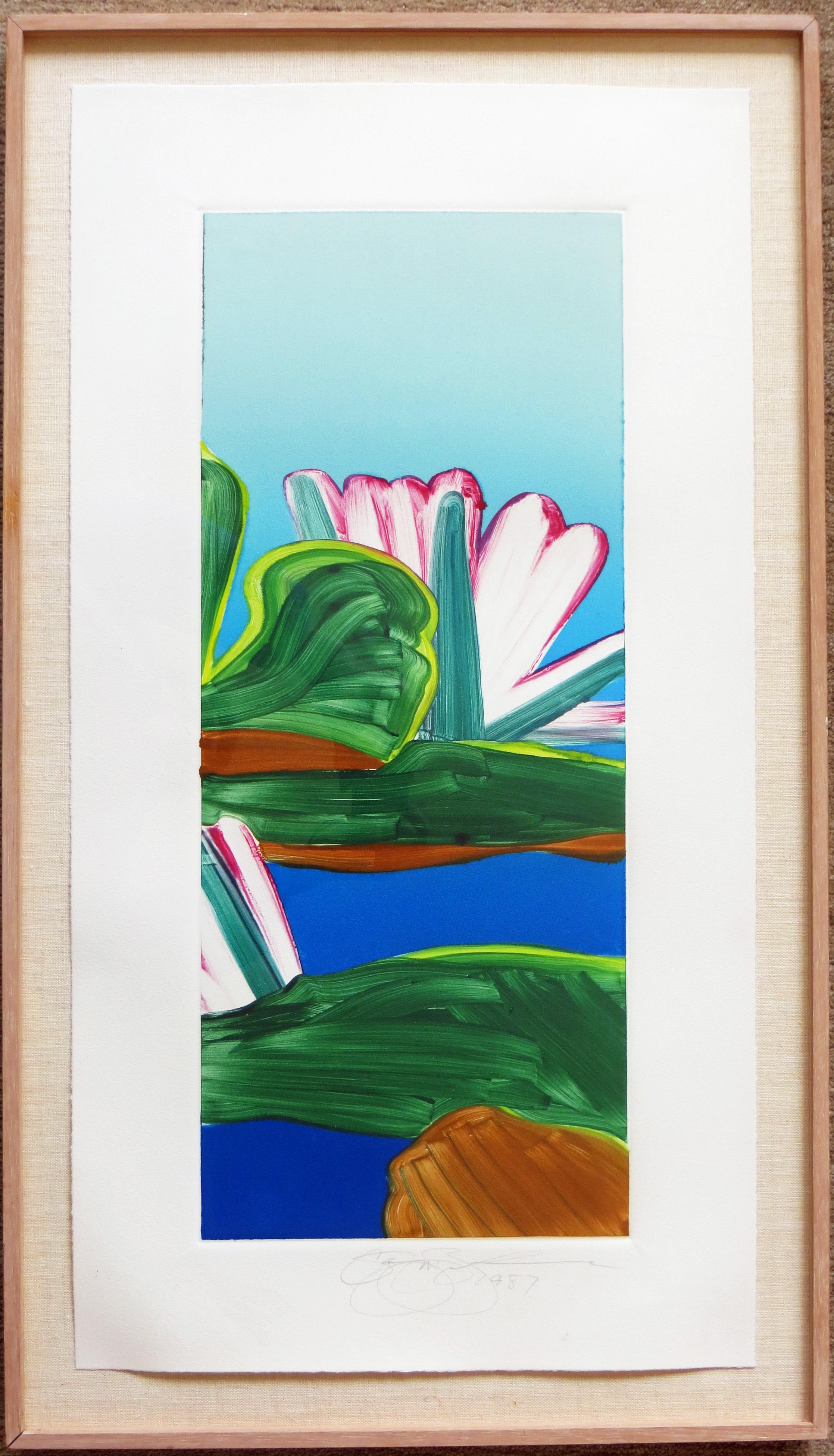 Monodruck eines Lotus  – Print von Gary Bukovnik