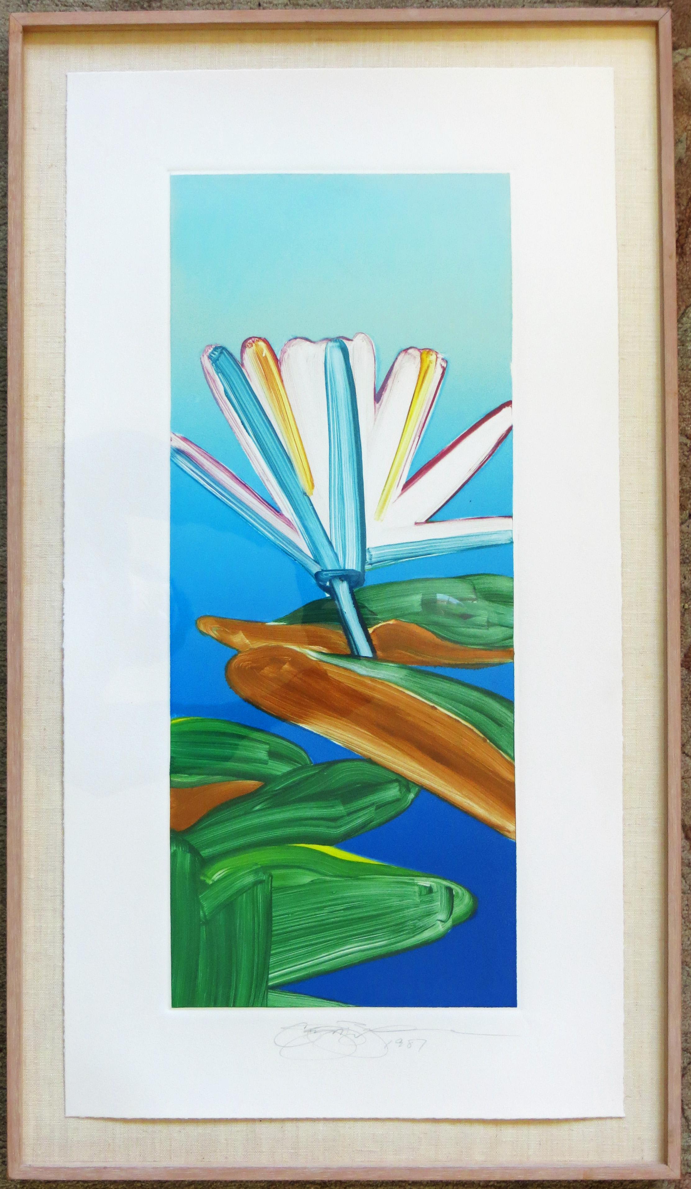 Monoprint of a Lotus - Print by Gary Bukovnik