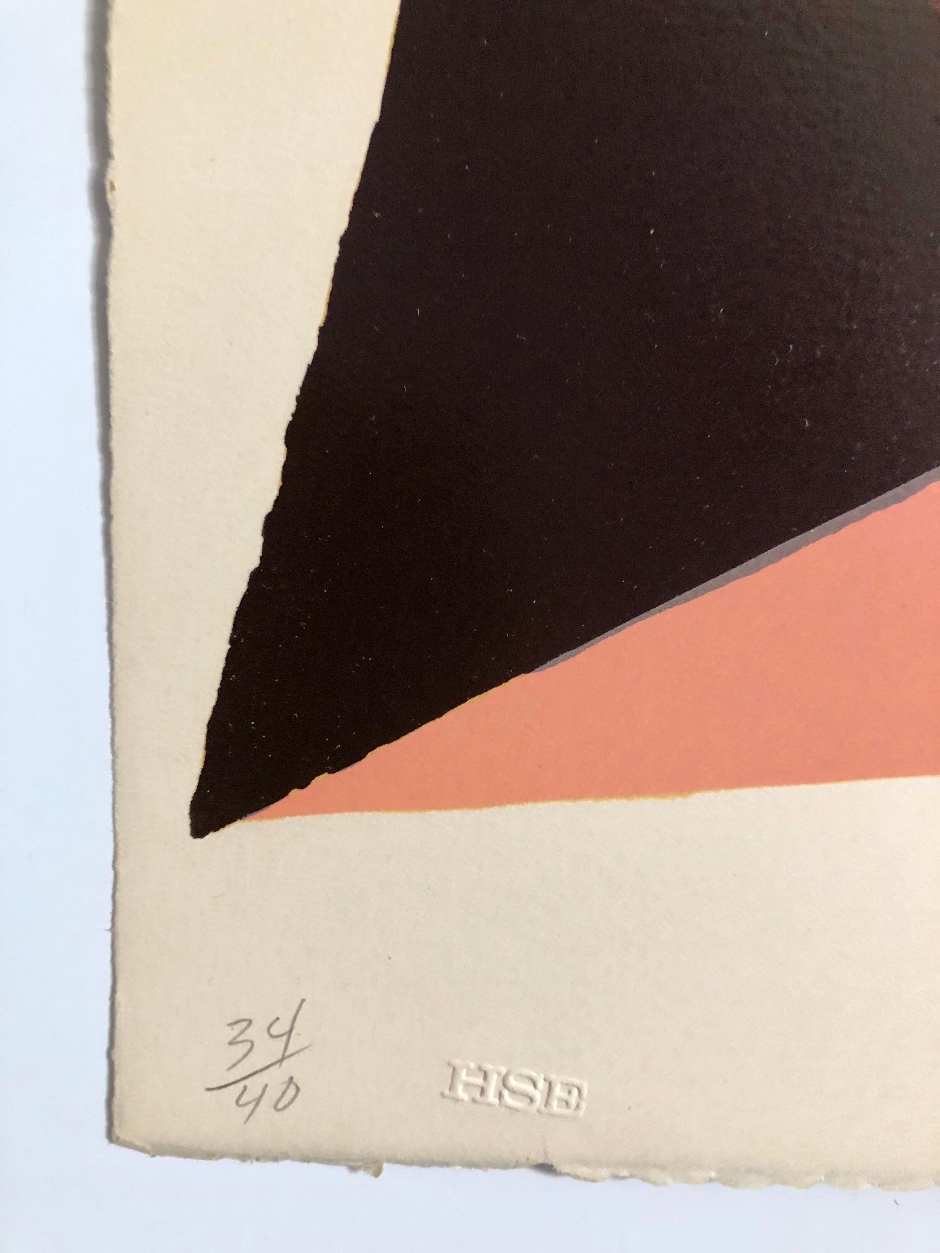 Ohne Titel, 1981 (Stacked Signs Series) Lithografie mit Glosscote-Überdruck. Herausgegeben von Holly Solomon Editions. (Original-Foto des Labels der Galerie ist als Referenz beigefügt und nicht im Verkauf enthalten)
Handsigniert und nummeriert in