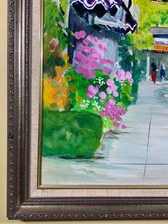 Via Mizner Acrylic Painting, Signed, Palm Beach Scene, 21st Century