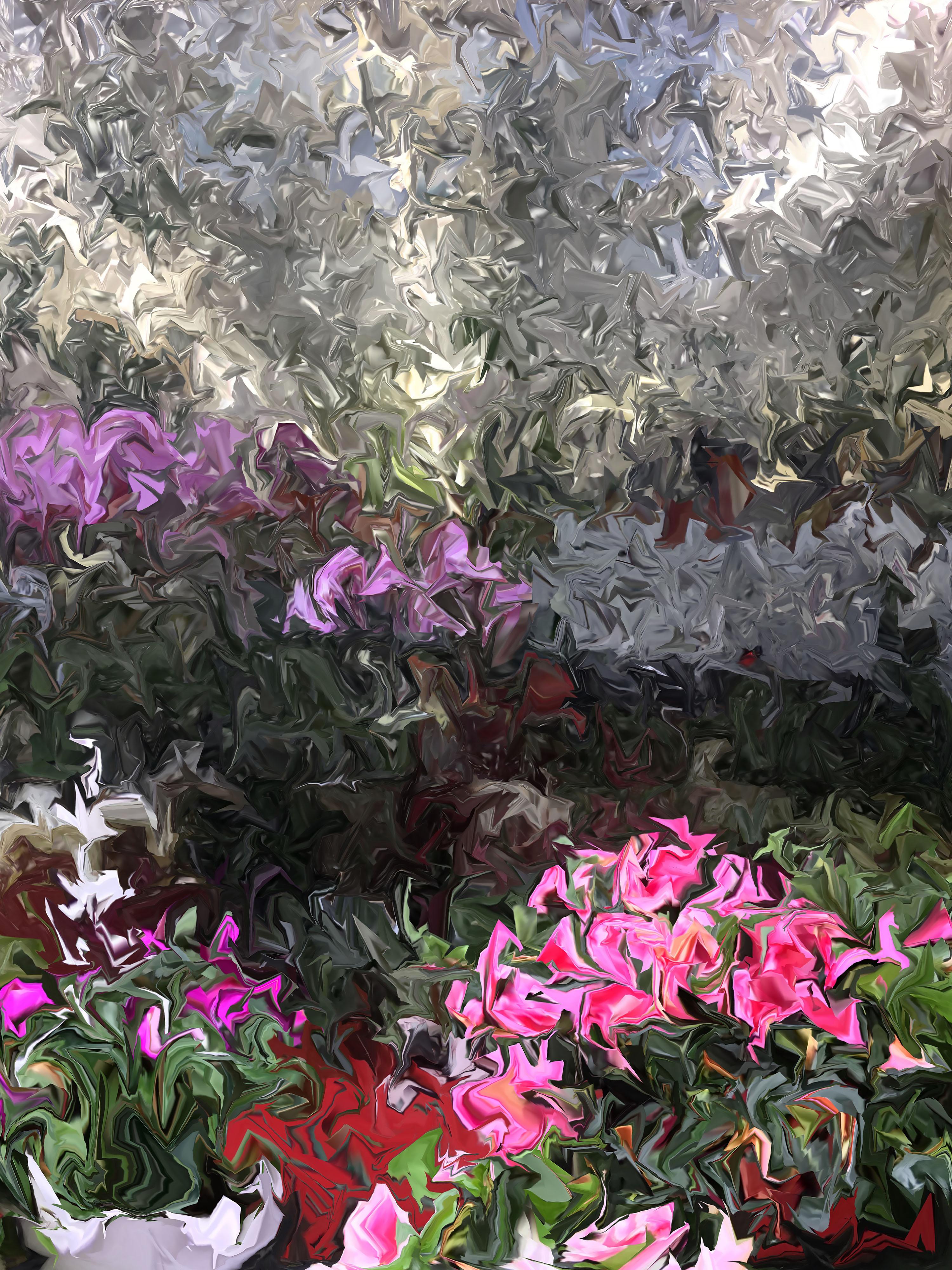 Azaleas and Orchids, 2018, digitally manipulated photograph, signed