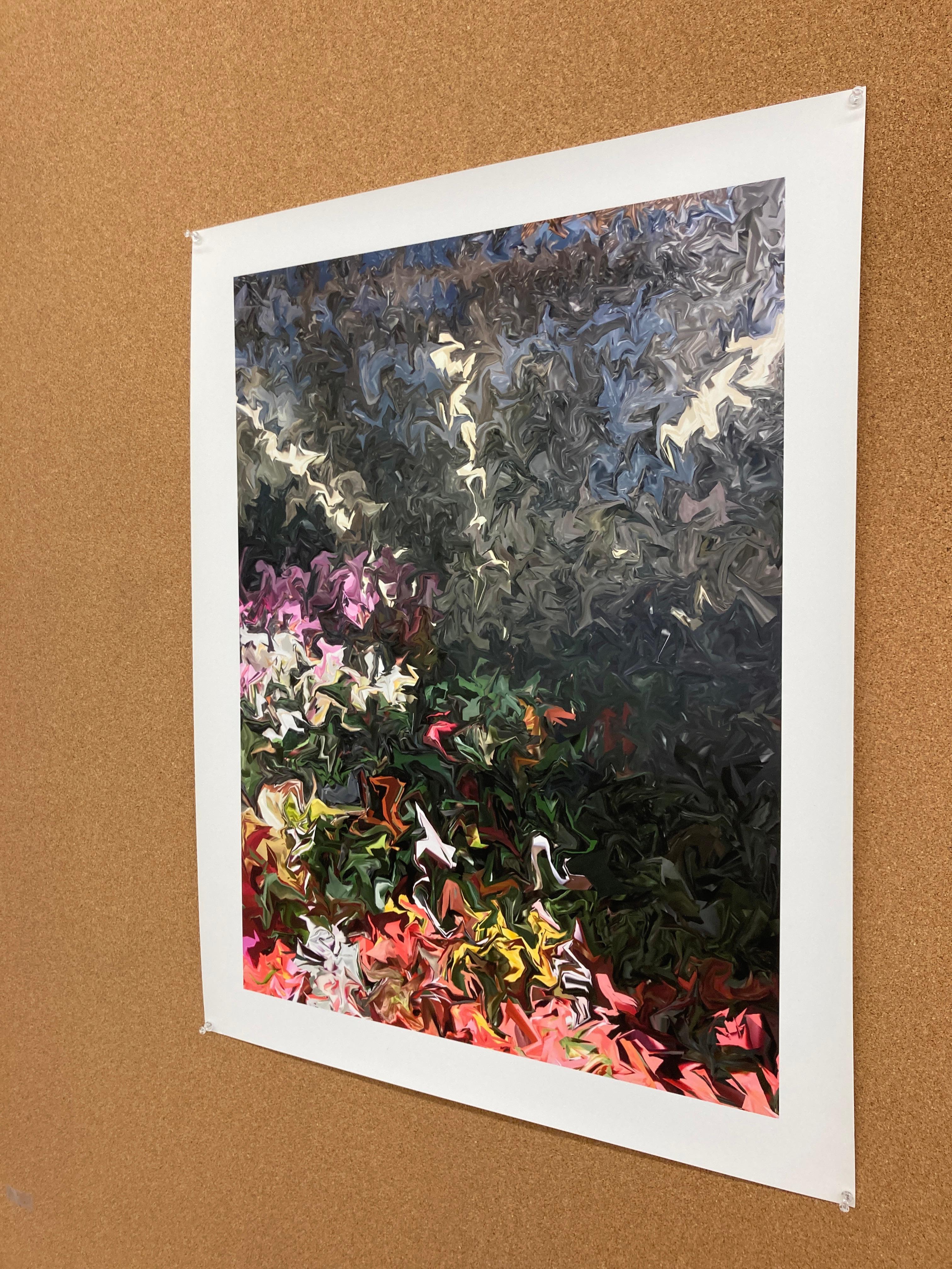 Begonias and Orchids, 2018, digitally manipulated photograph, signed - Abstract Print by Gary Cruz