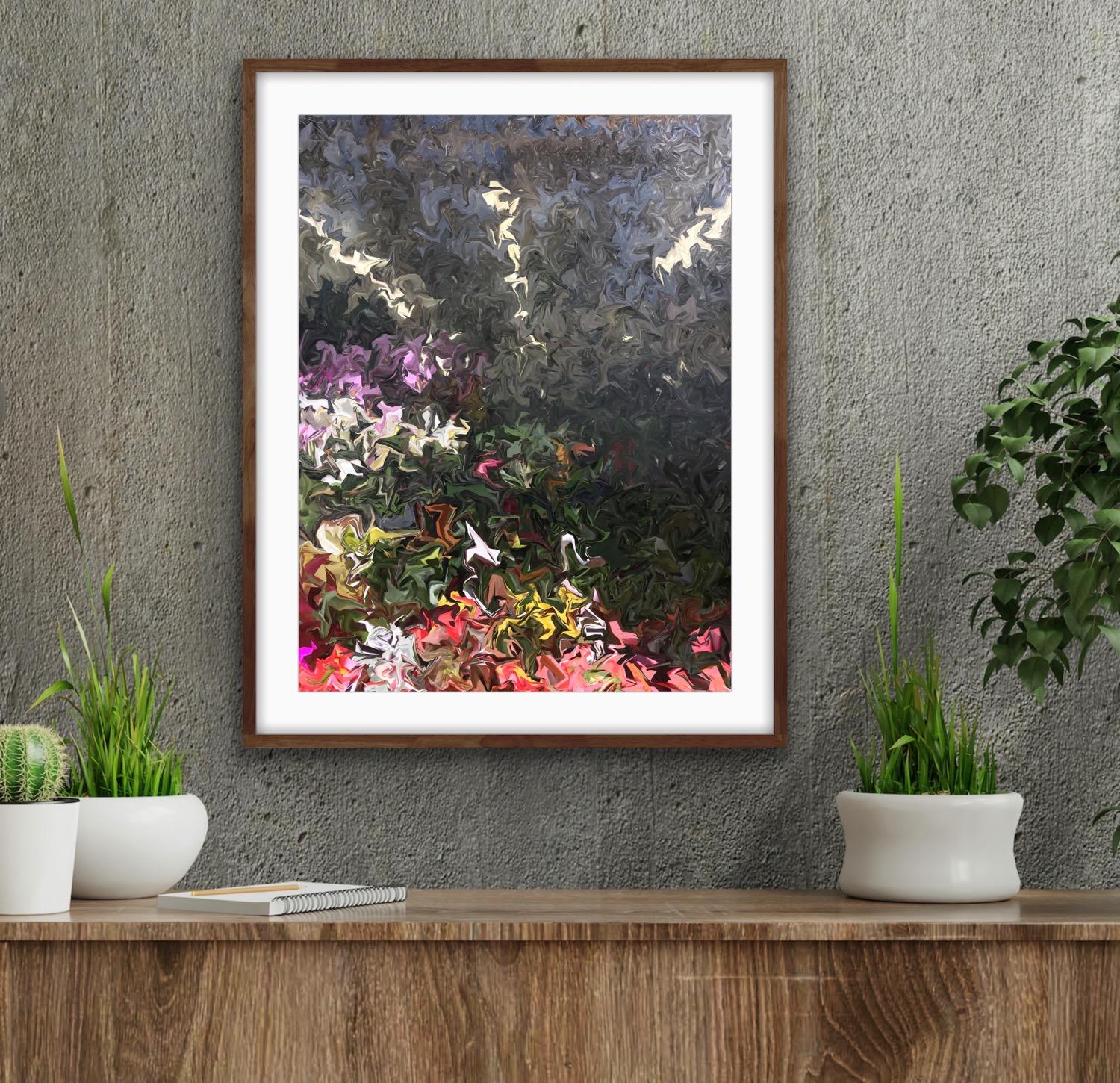 Begonias and Orchids, 2018, digitally manipulated photograph, signed For Sale 2