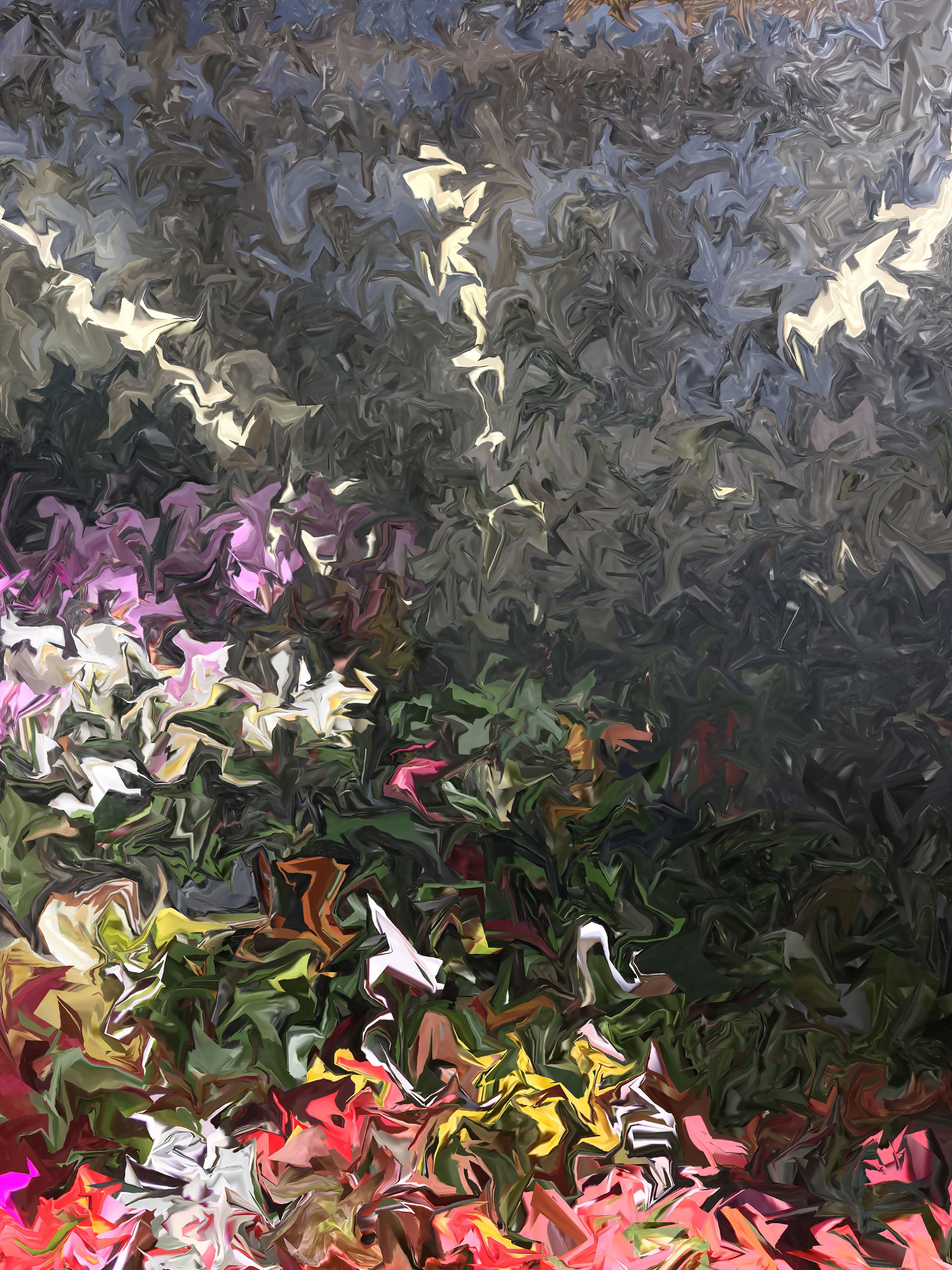 Abstract Print Gary Cruz - Begonias and Orchids, 2018, photographie manipulée numériquement, signée