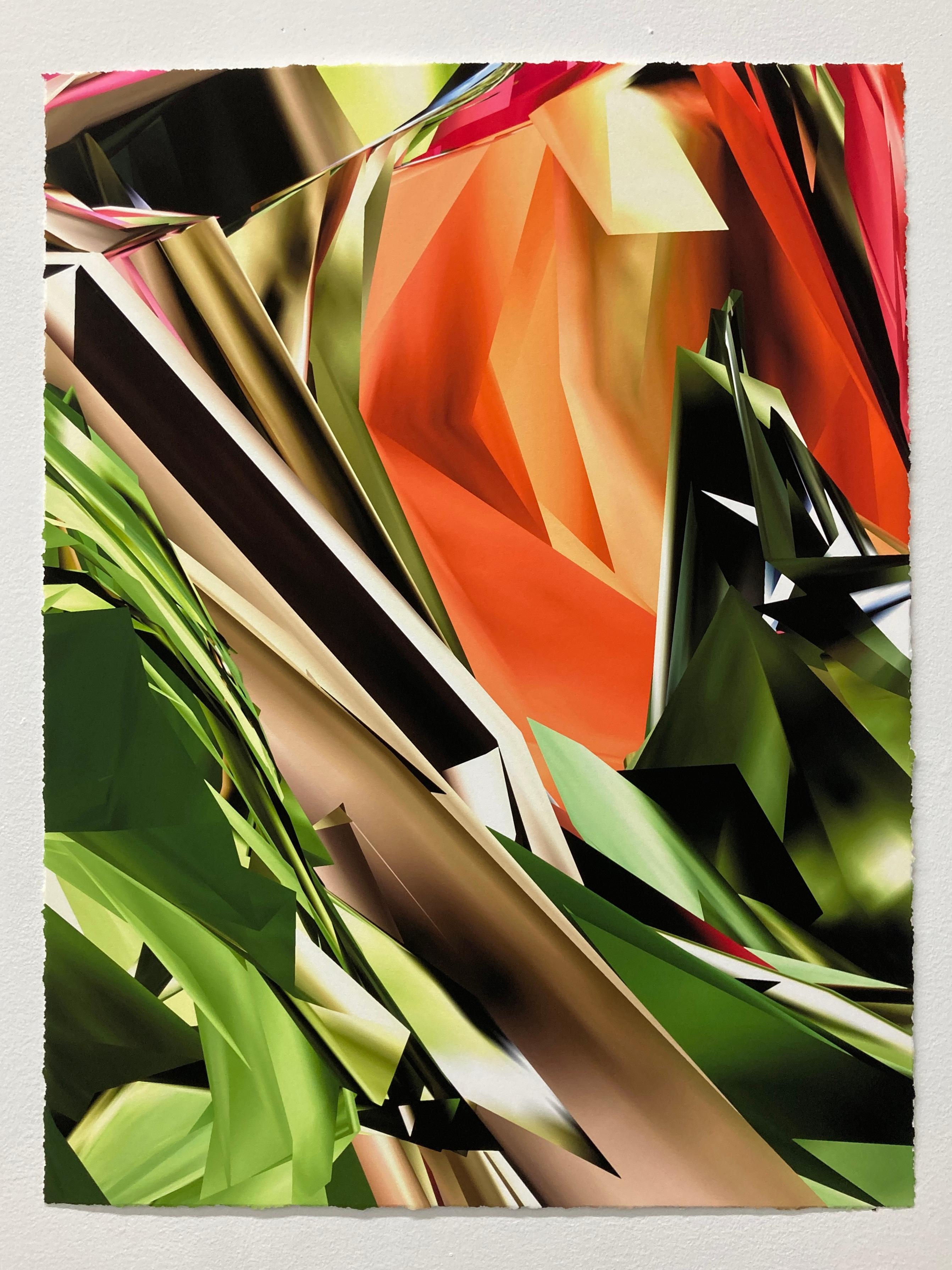 Het Tuinpad II, 2025, Curacao, Unique pigment print, digitally made by hand