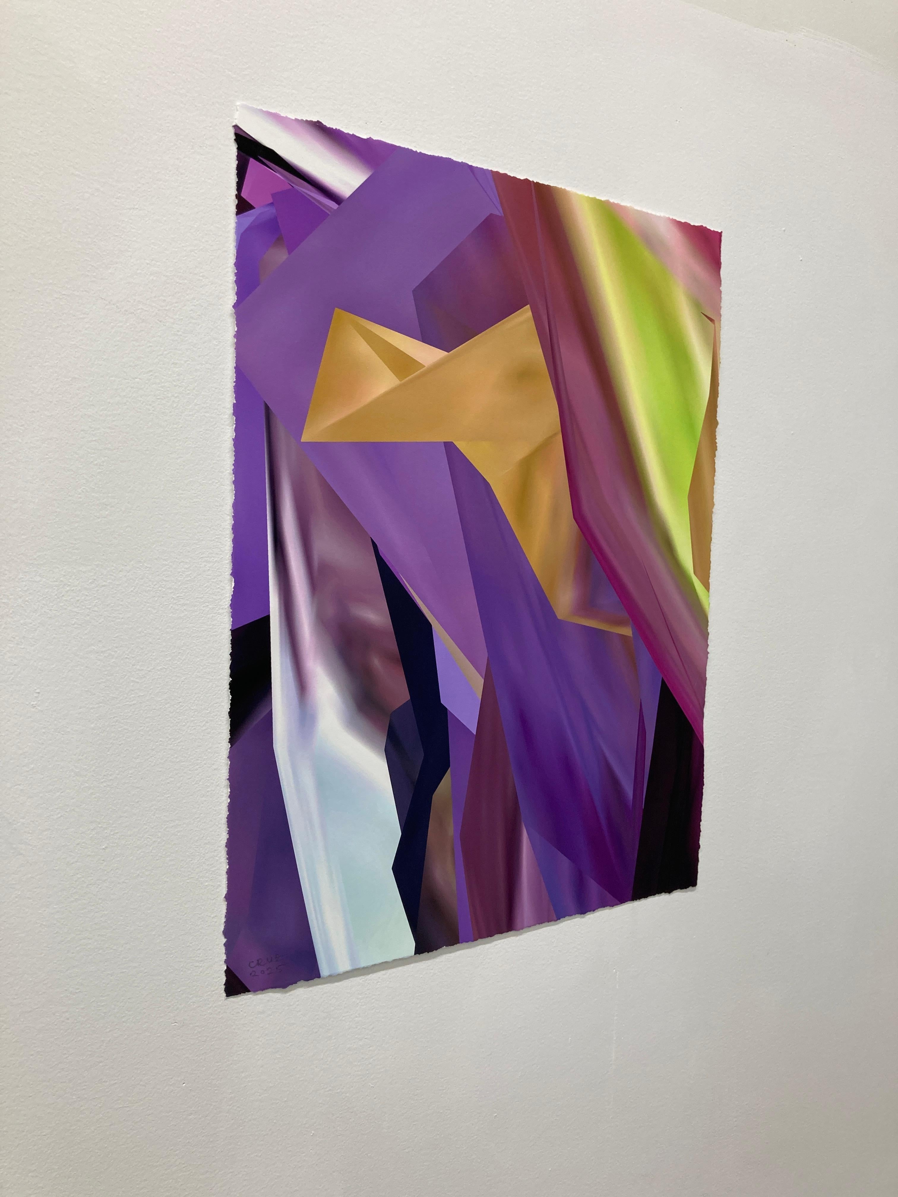 Kurason Lila, 2025, Curacao, Unique pigment print, digitally made by hand - Abstract Photograph by Gary Cruz