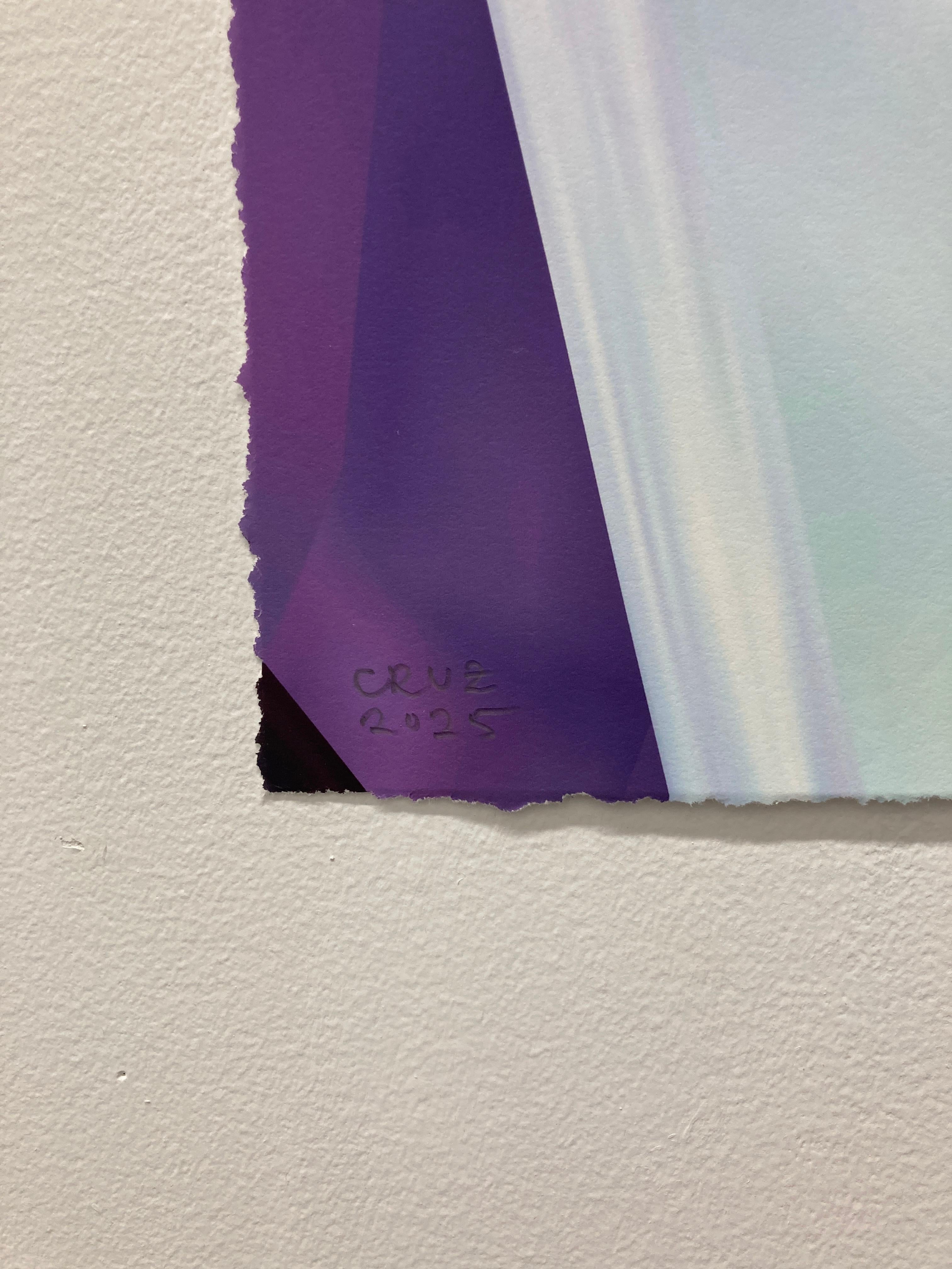 Kurason Lila, 2025, Curacao, Unique pigment print, digitally made by hand - Beige Abstract Photograph by Gary Cruz