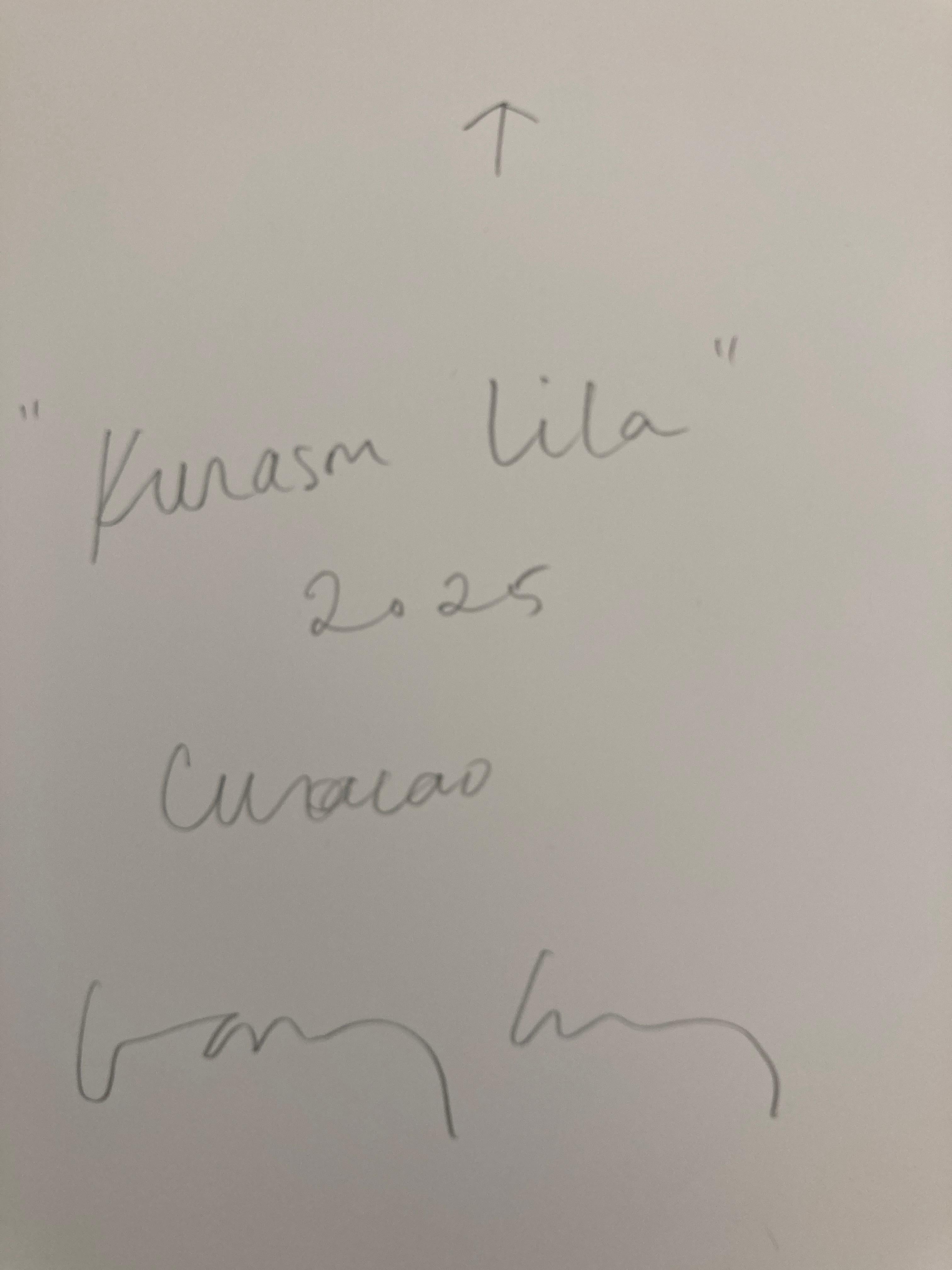 Kurason Lila, 2025, Curacao, Unique pigment print, digitally made by hand For Sale 1