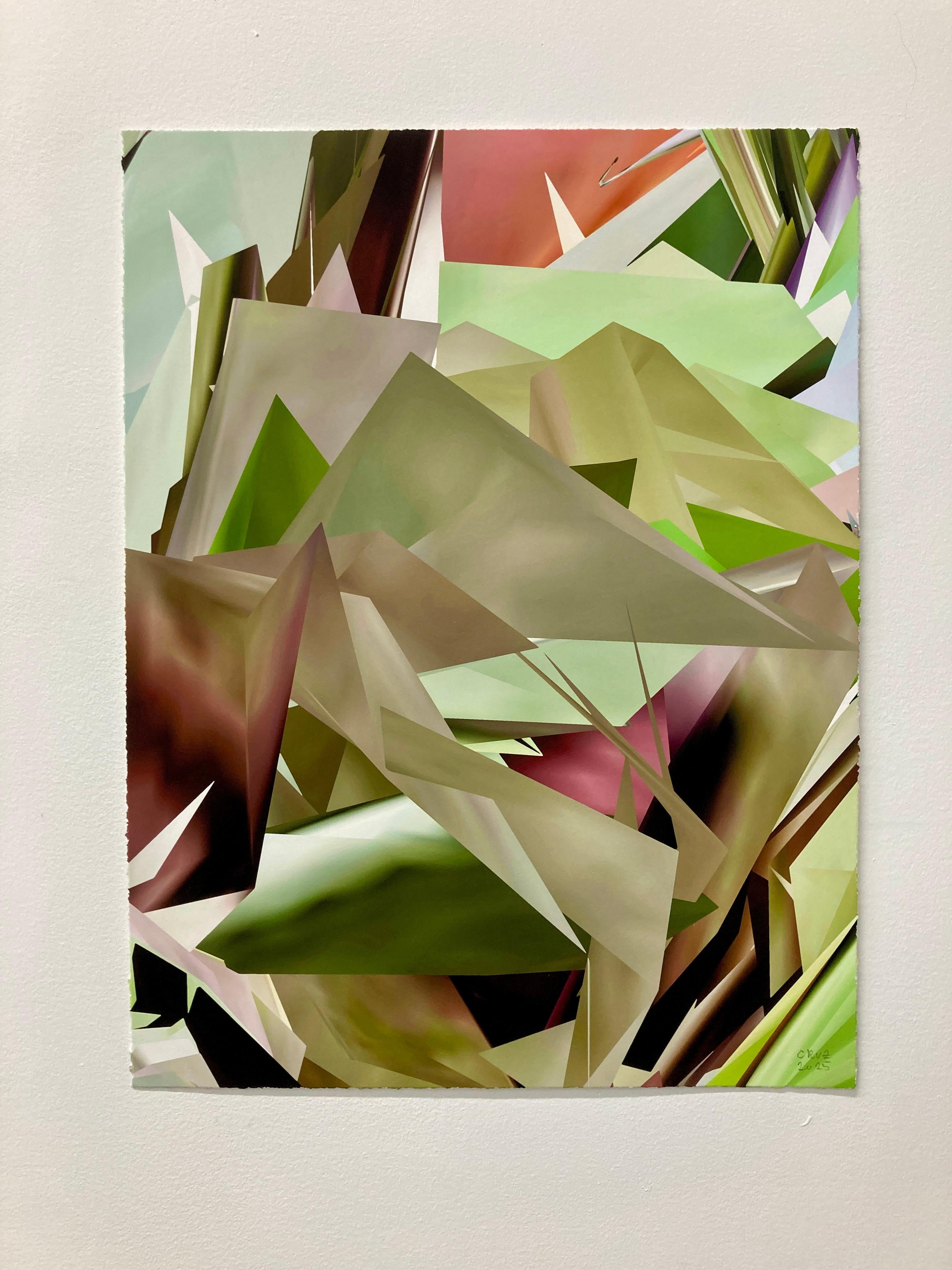 Mondi I, 2025, Curacao, Unique pigment print, digitally made by hand For Sale 1