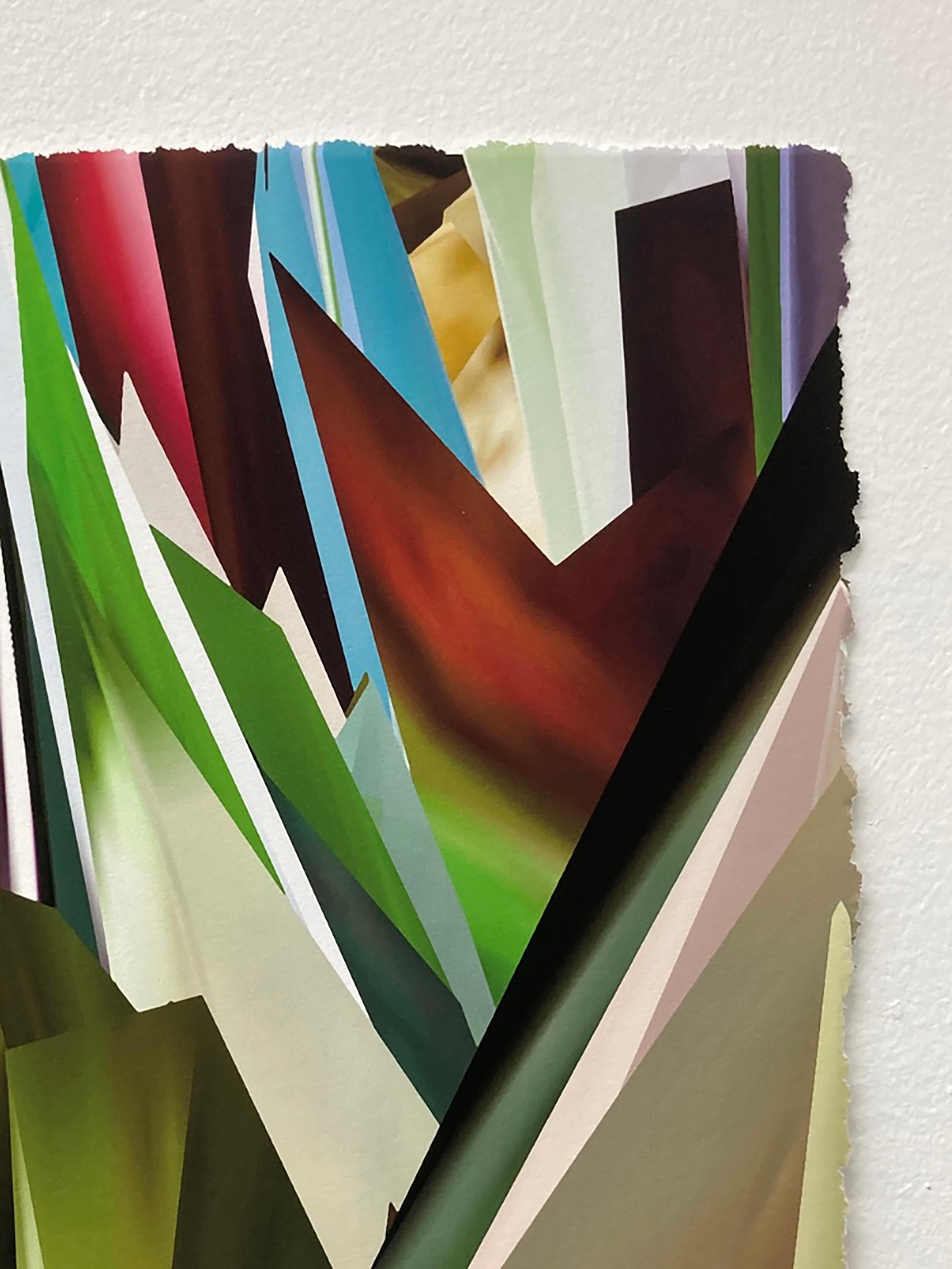 Mondi VI, 2025, Curacao, Unique pigment print, digitally made by hand - Abstract Photograph by Gary Cruz