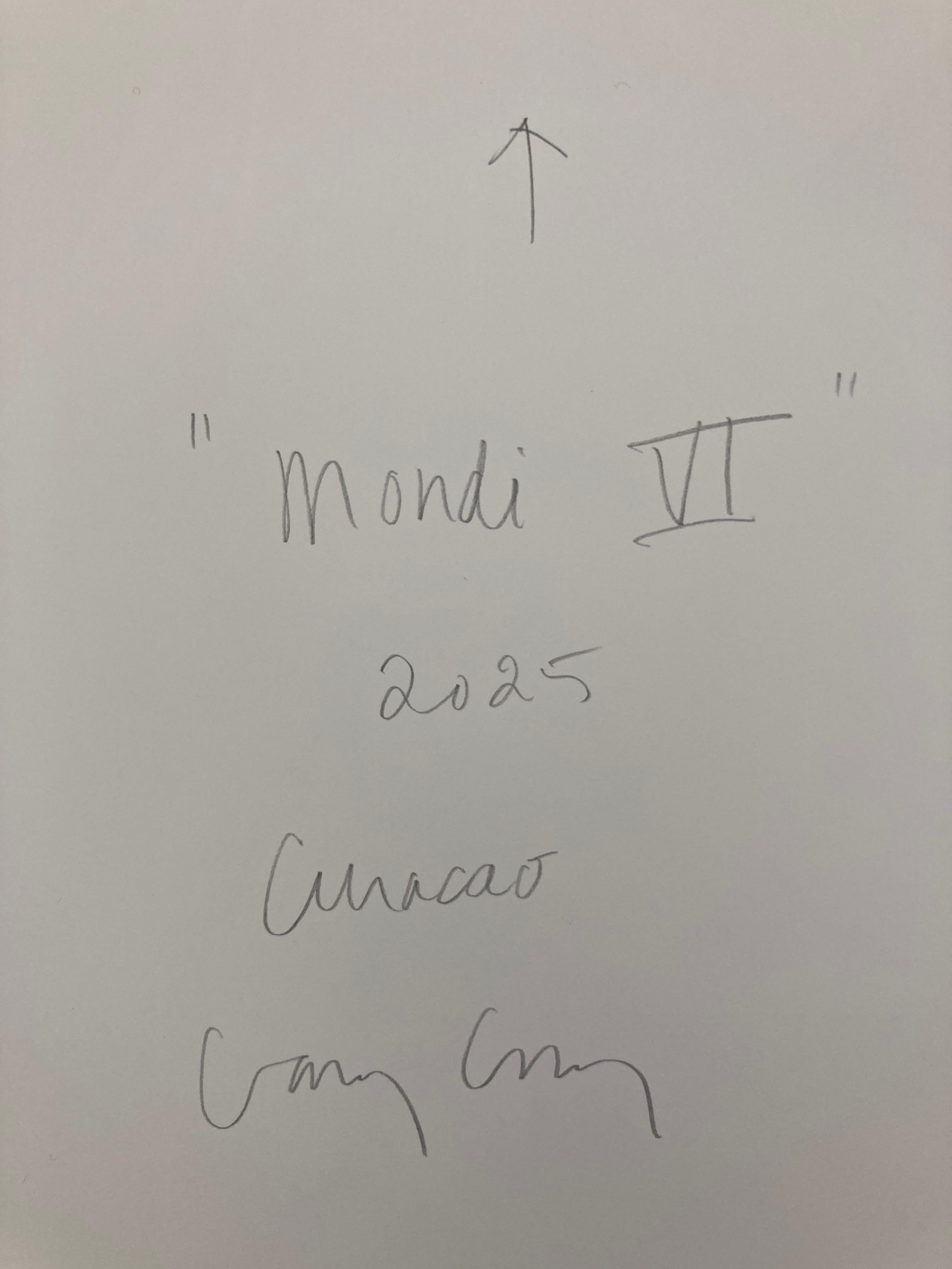 Mondi VI, 2025, Curacao, Unique pigment print, digitally made by hand - Beige Abstract Photograph by Gary Cruz