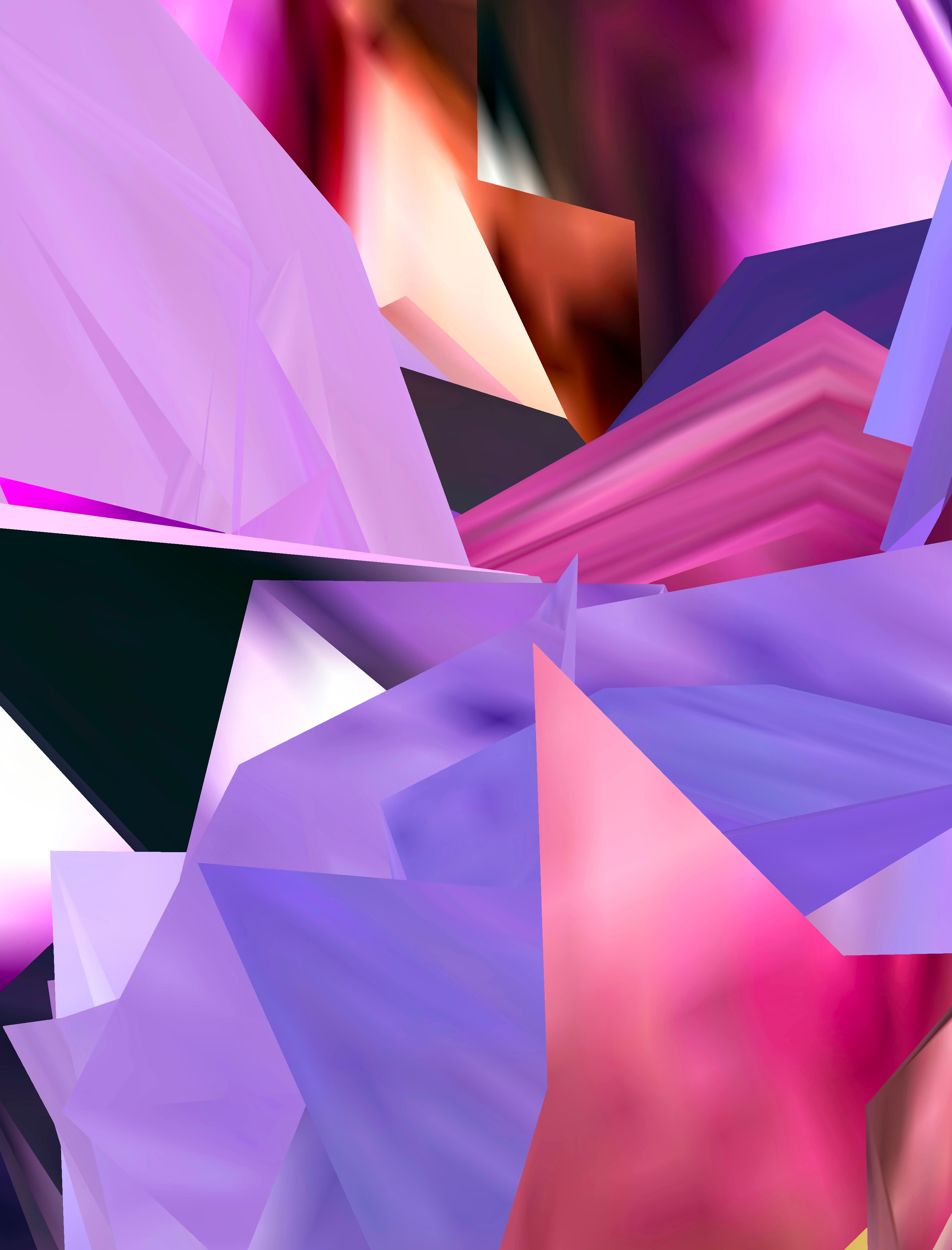 Gary Cruz Abstract Print - Paars Hart, 2025, Curacao, Unique pigment print, digitally made by hand