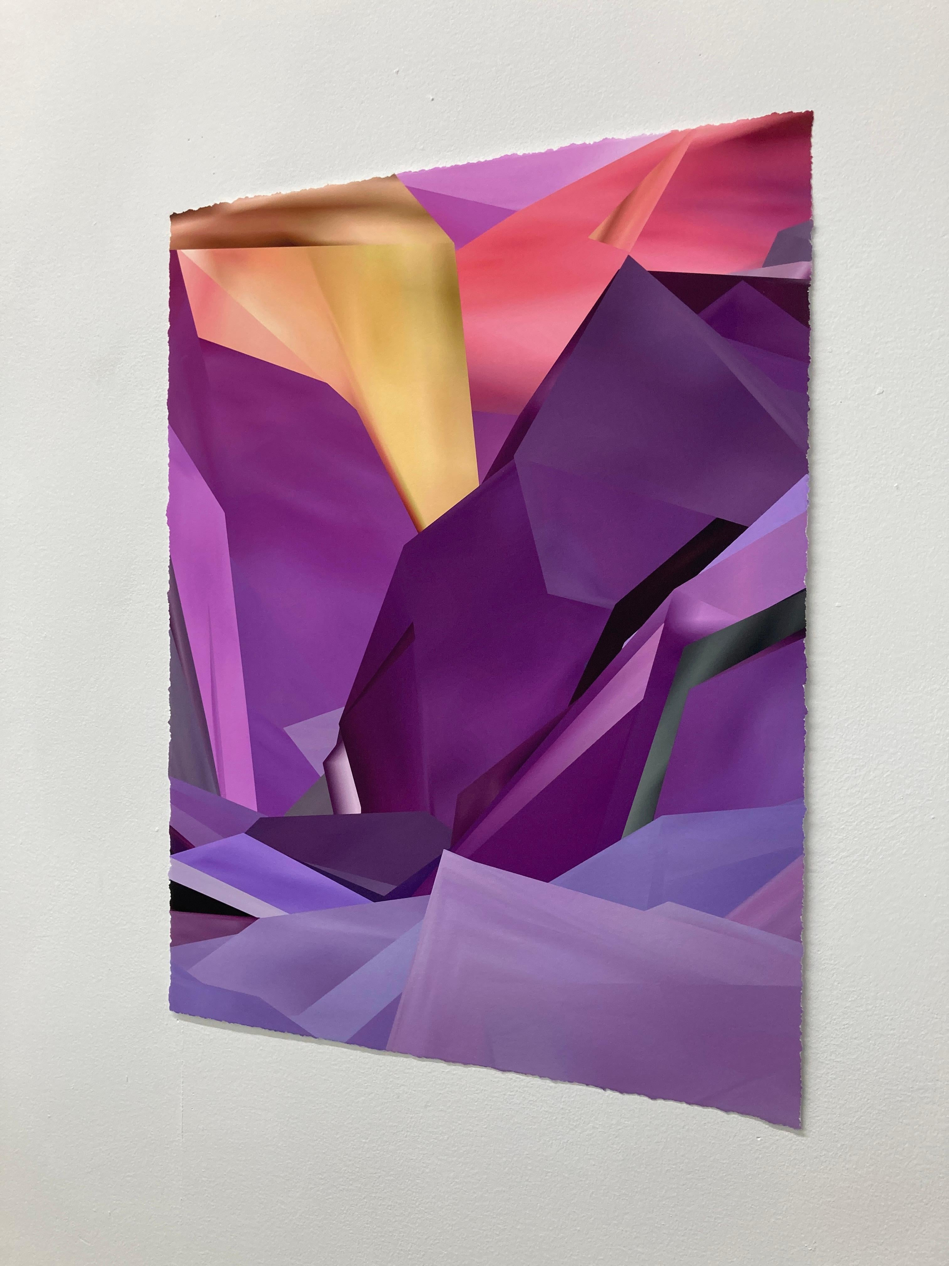 Purple Heart, 2025, Curacao, Unique pigment print, digitally made by hand - Photograph by Gary Cruz