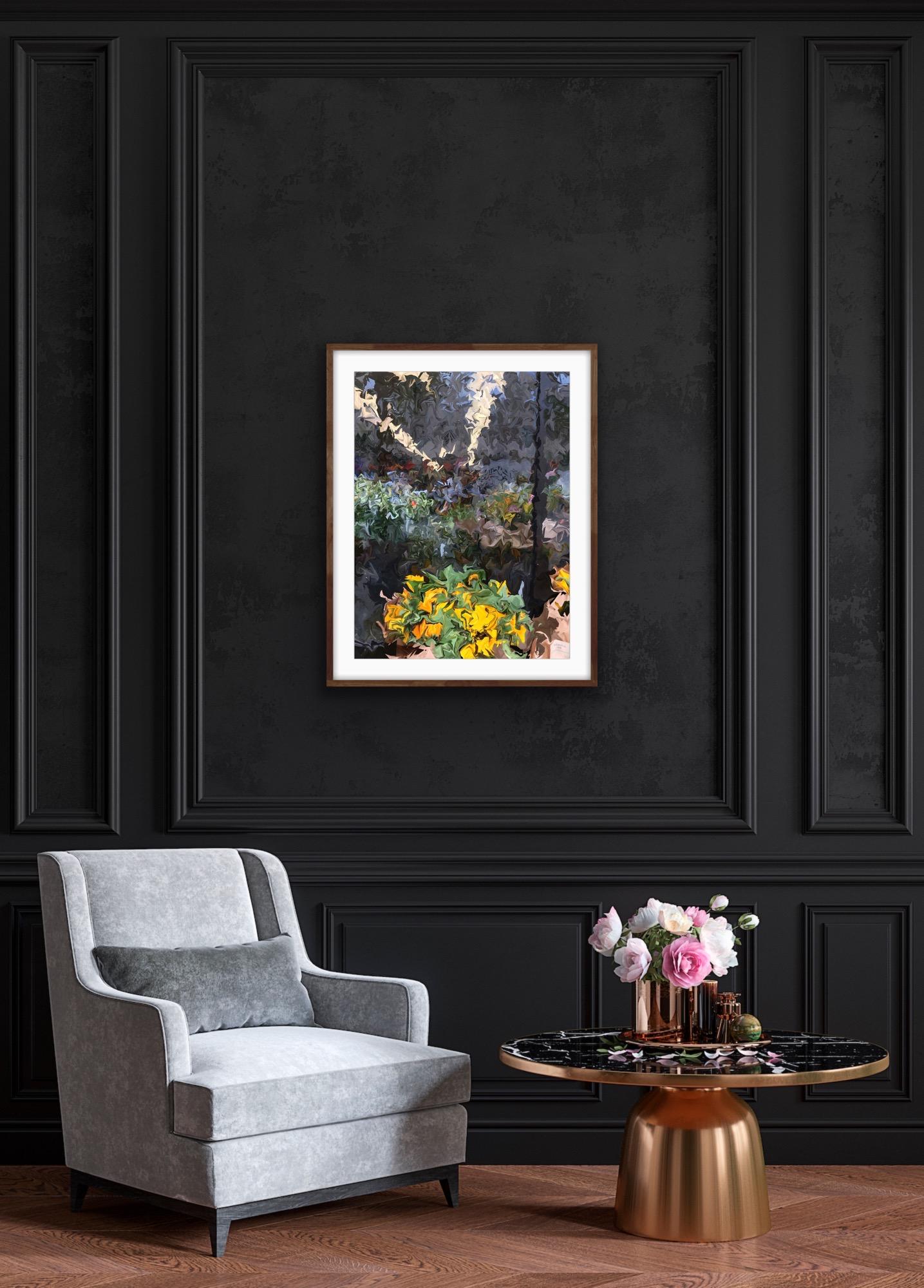 Sunflowers, 2018, abstract print, ed 1/3, signed - Abstract Print by Gary Cruz