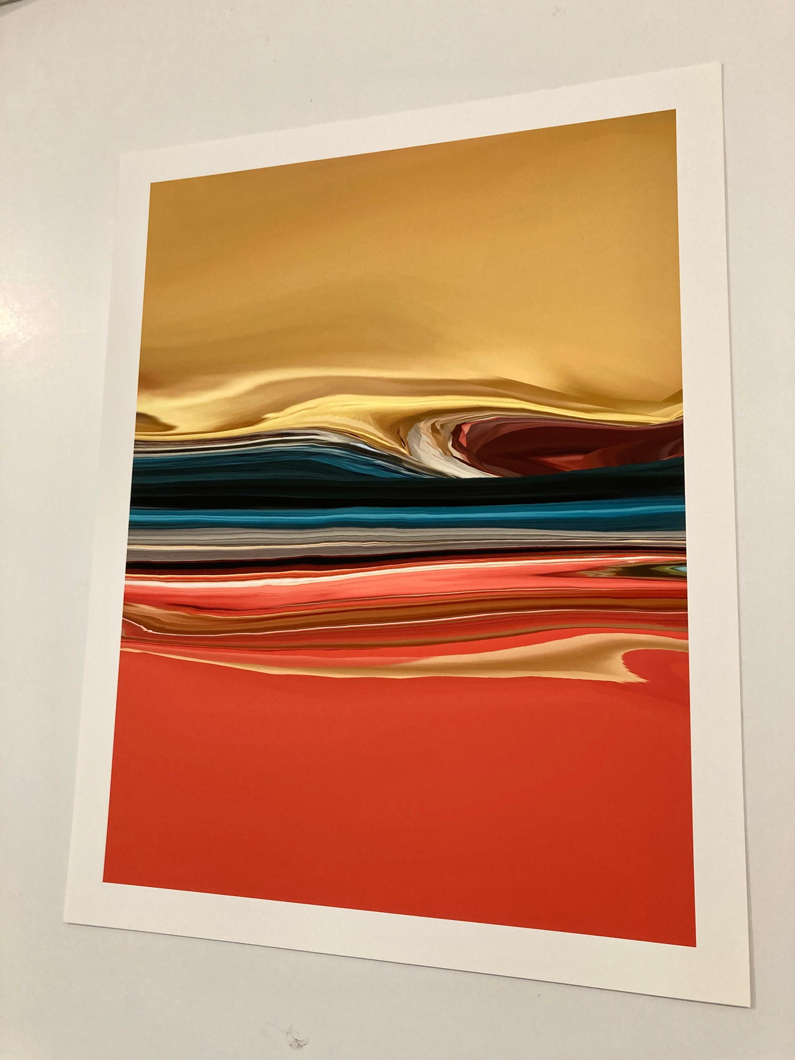 Sunrise, Sunset, 2018, Curacao, digitally manipulated photograph, signed - Orange Abstract Photograph by Gary Cruz