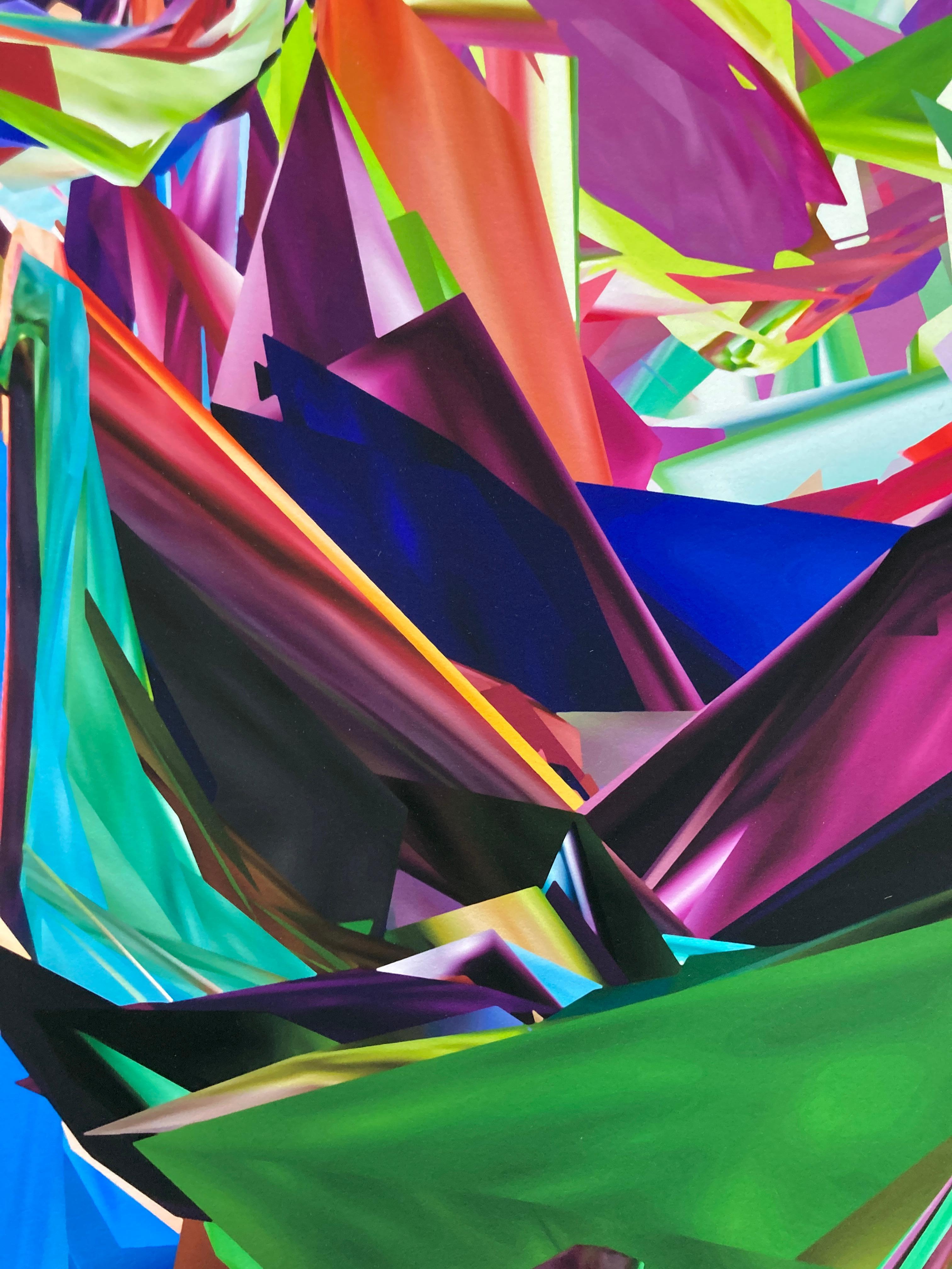 The Garden, 2025, Curacao, Unique pigment print, digitally made by hand - Abstract Print by Gary Cruz