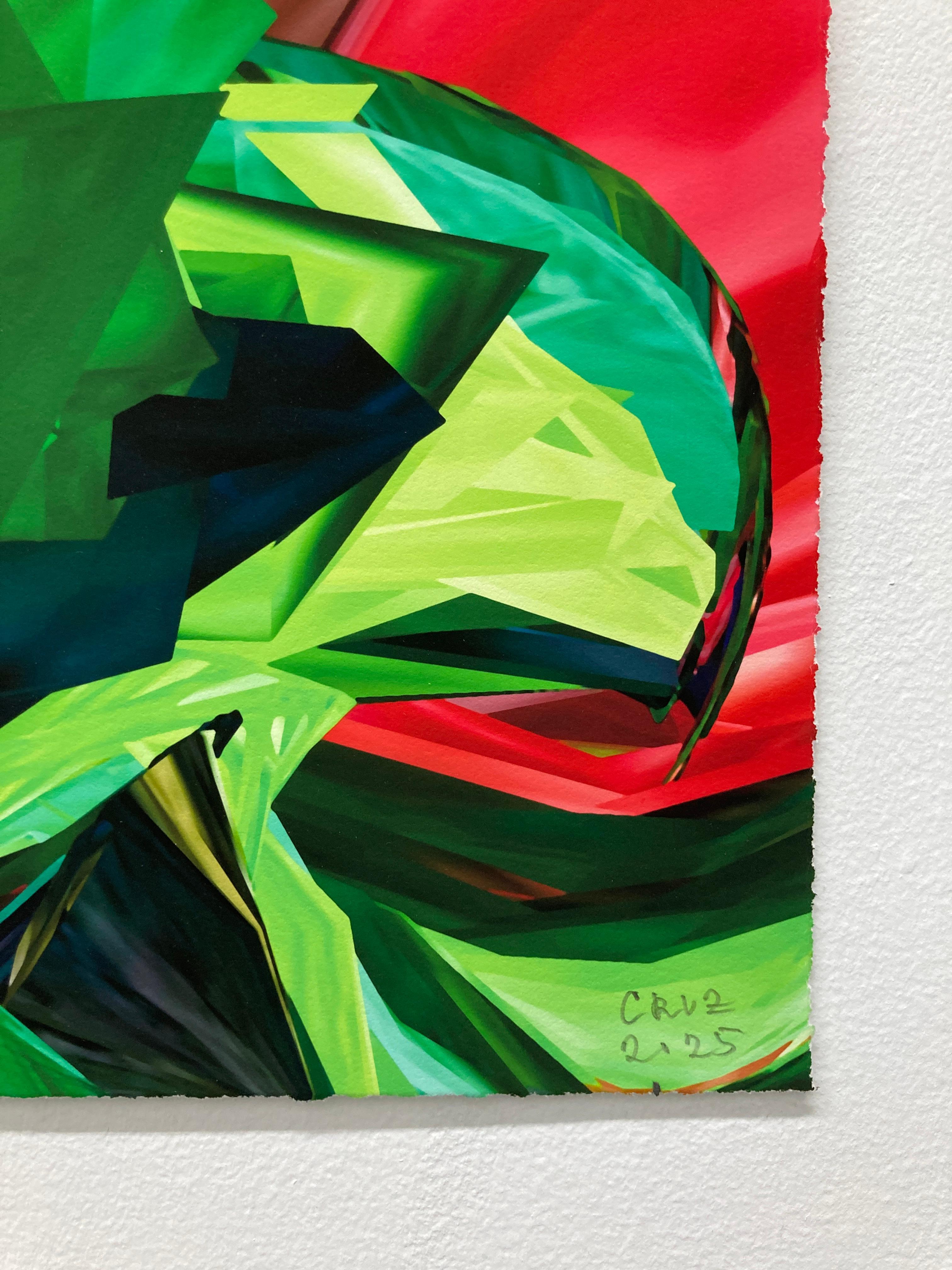 The Garden, 2025, Curacao, Unique pigment print, digitally made by hand - Black Abstract Print by Gary Cruz