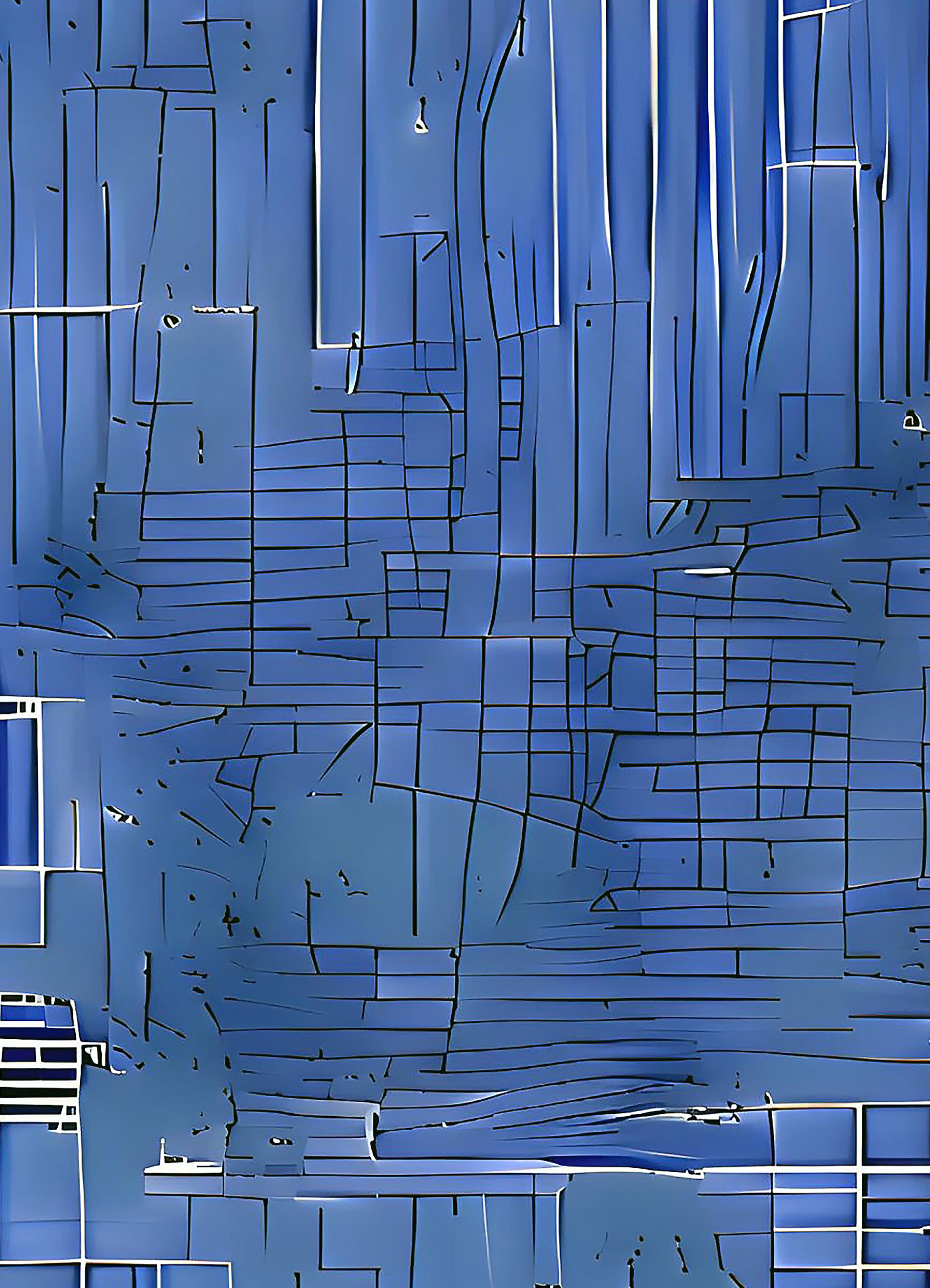 Gary Cruz Abstract Print - Border II, 2024, unique pigment print, signed, blue