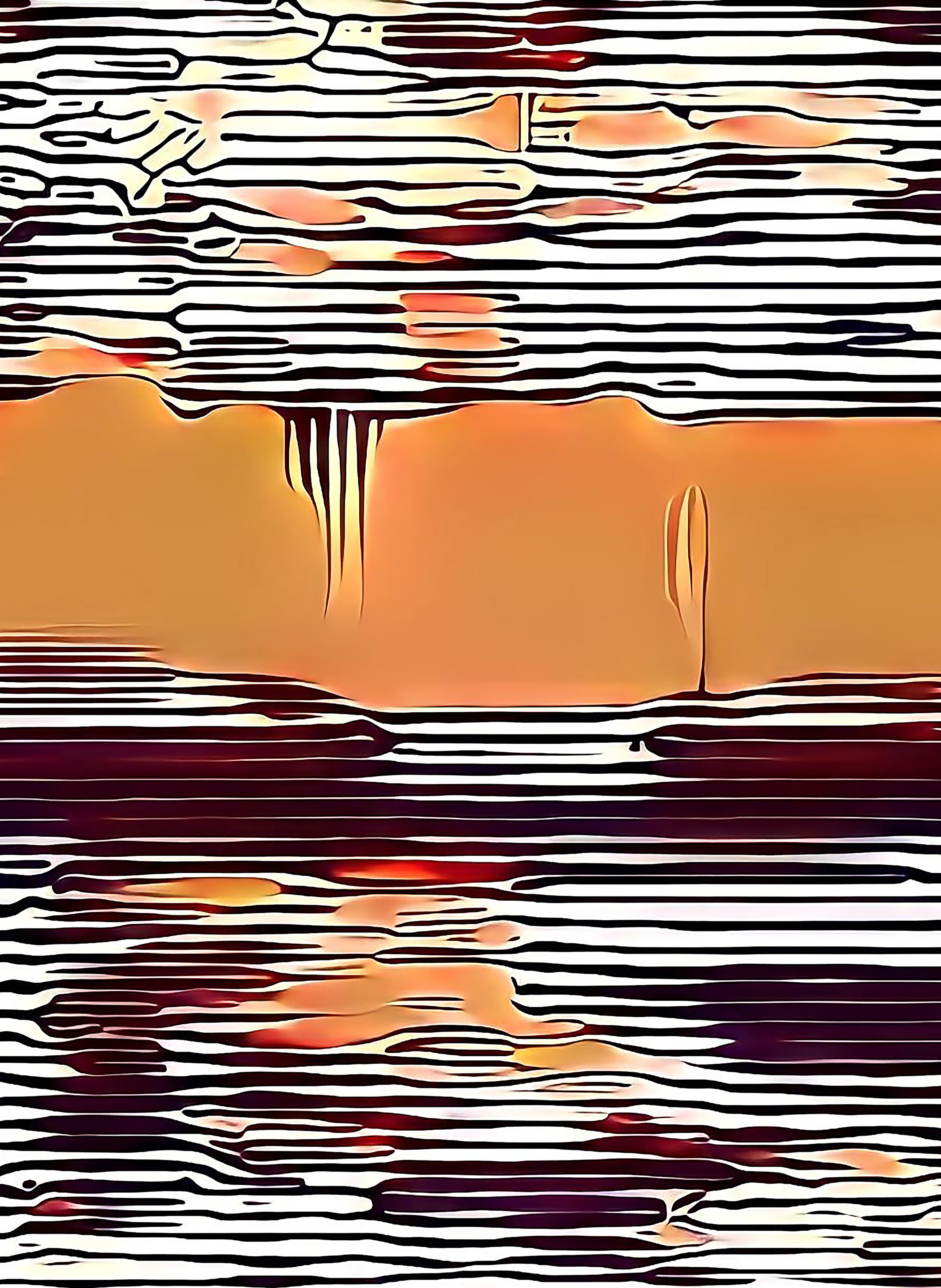 Gary Cruz Abstract Print - Crossover I, 2024, unique pigment print, signed, orange
