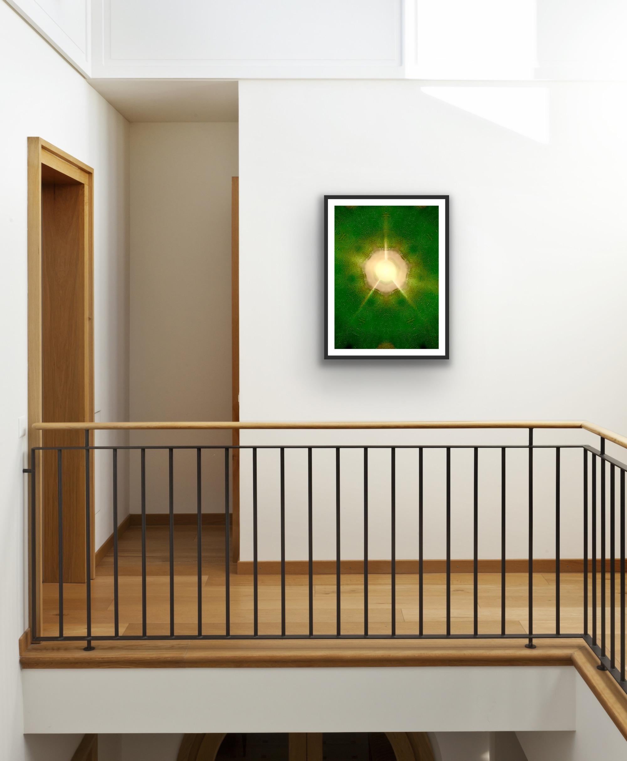 Dilation #42, 2022, digitally made abstract print, edition of 3, signed, green For Sale 6