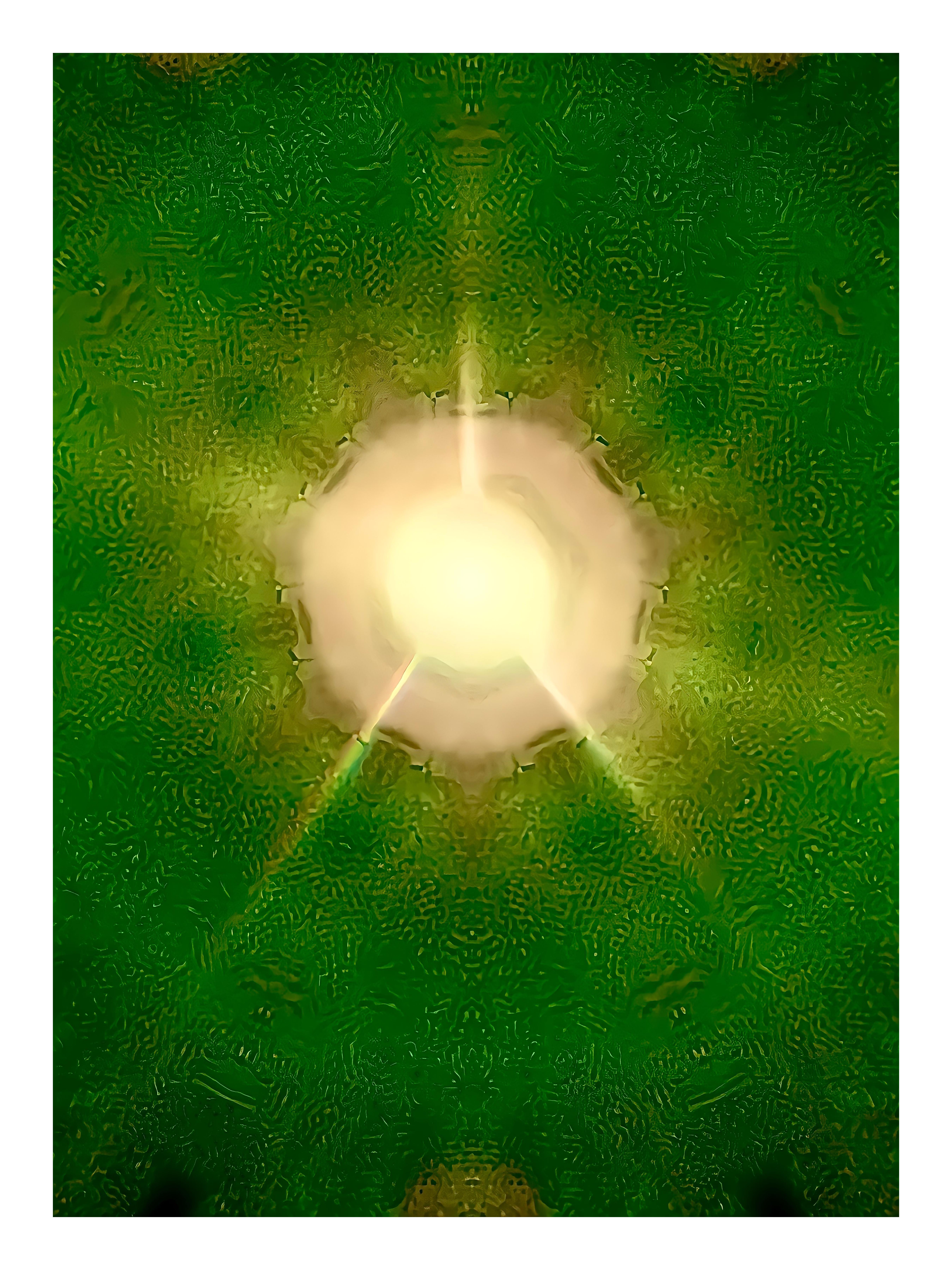 Dilation #42, 2022, digitally made abstract print, edition of 3, signed, green