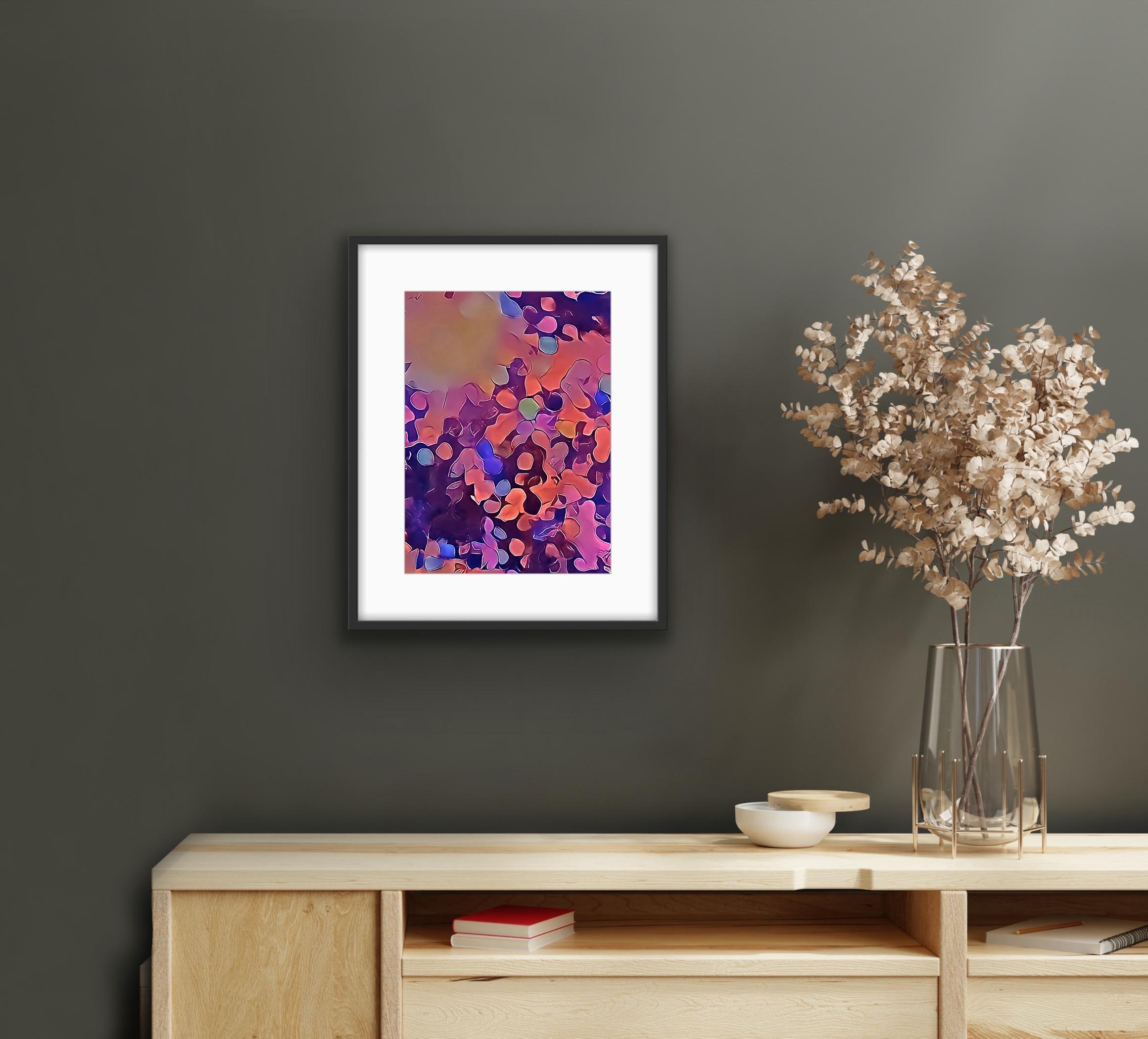 On the Periphery #18, digitally handmade print, edition of 10, signed - Pink Abstract Print by Gary Cruz