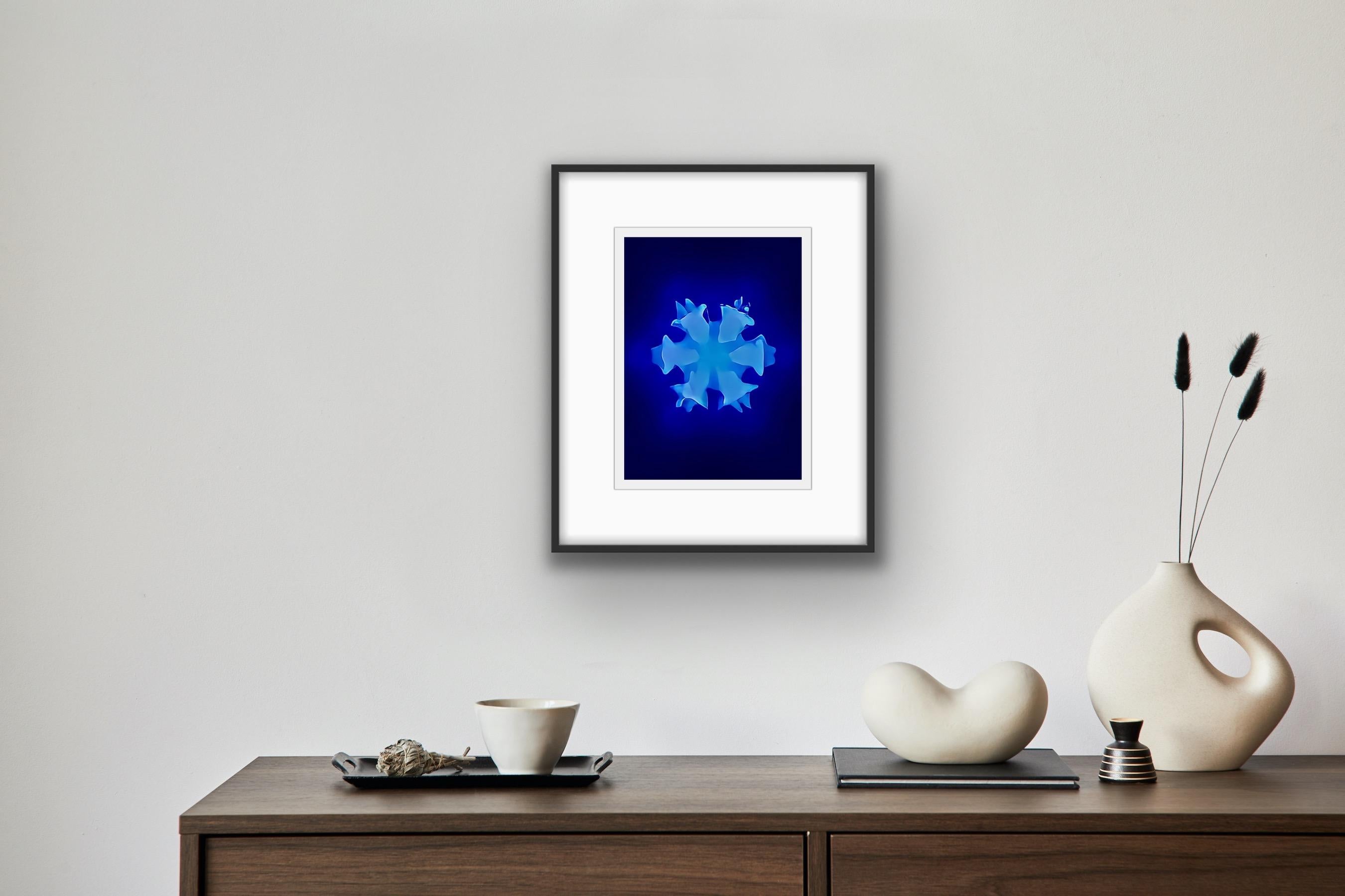 Periphery Blue, digitally made print, edition of 10, signed - Purple Abstract Print by Gary Cruz