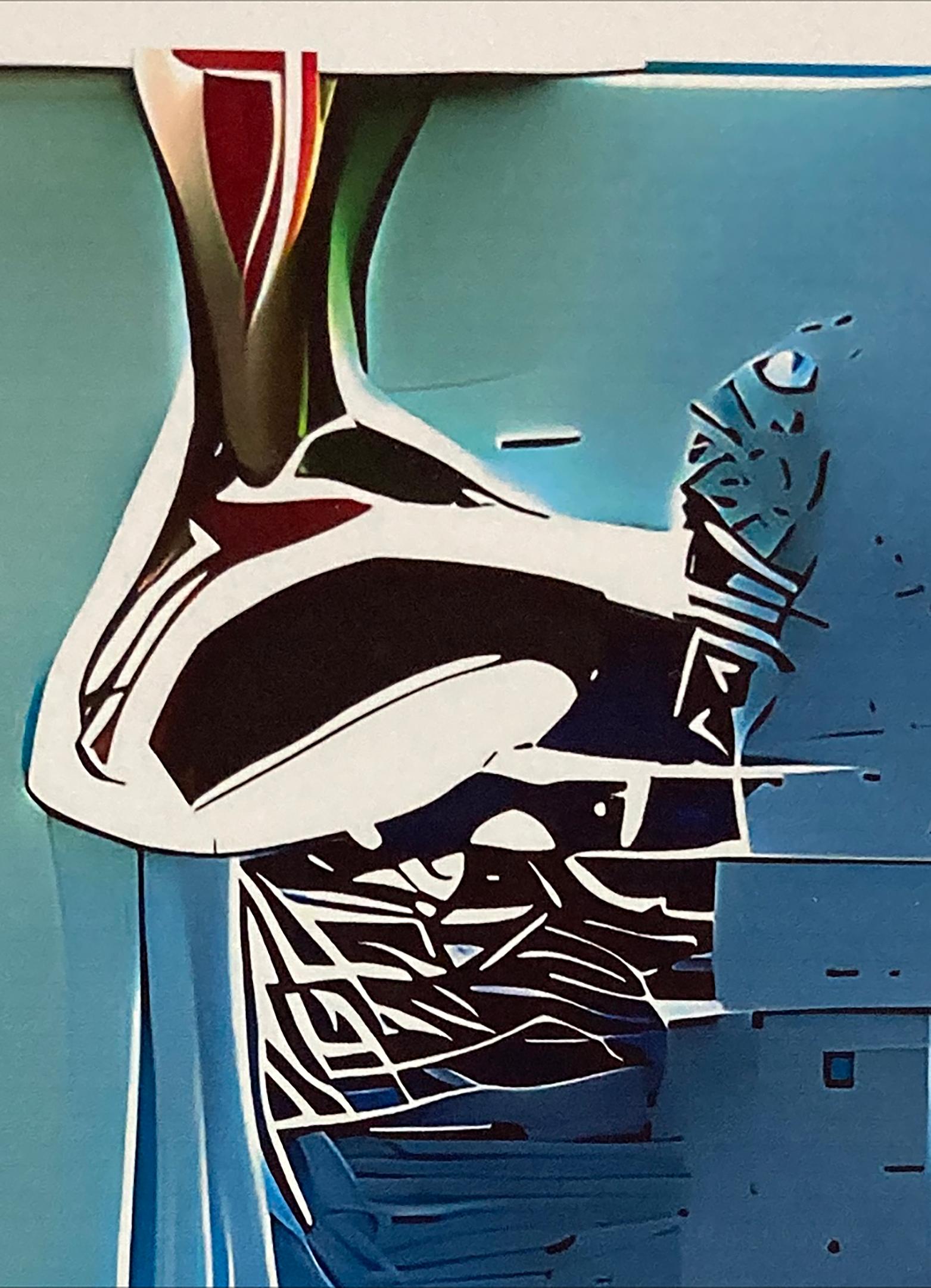 Portal I, 2024, impression pigmentaire unique, signée - Bleu Abstract Print par Gary Cruz
