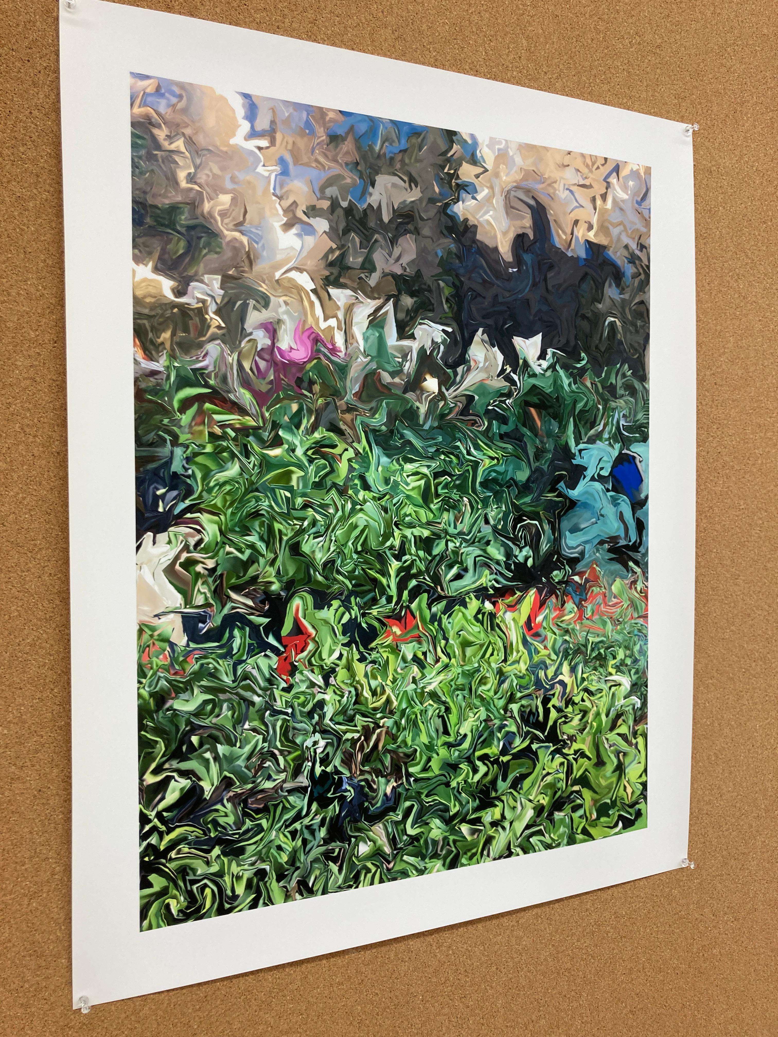 Succulents, 2018, from the Wholesalers Series - Gray Abstract Print by Gary Cruz