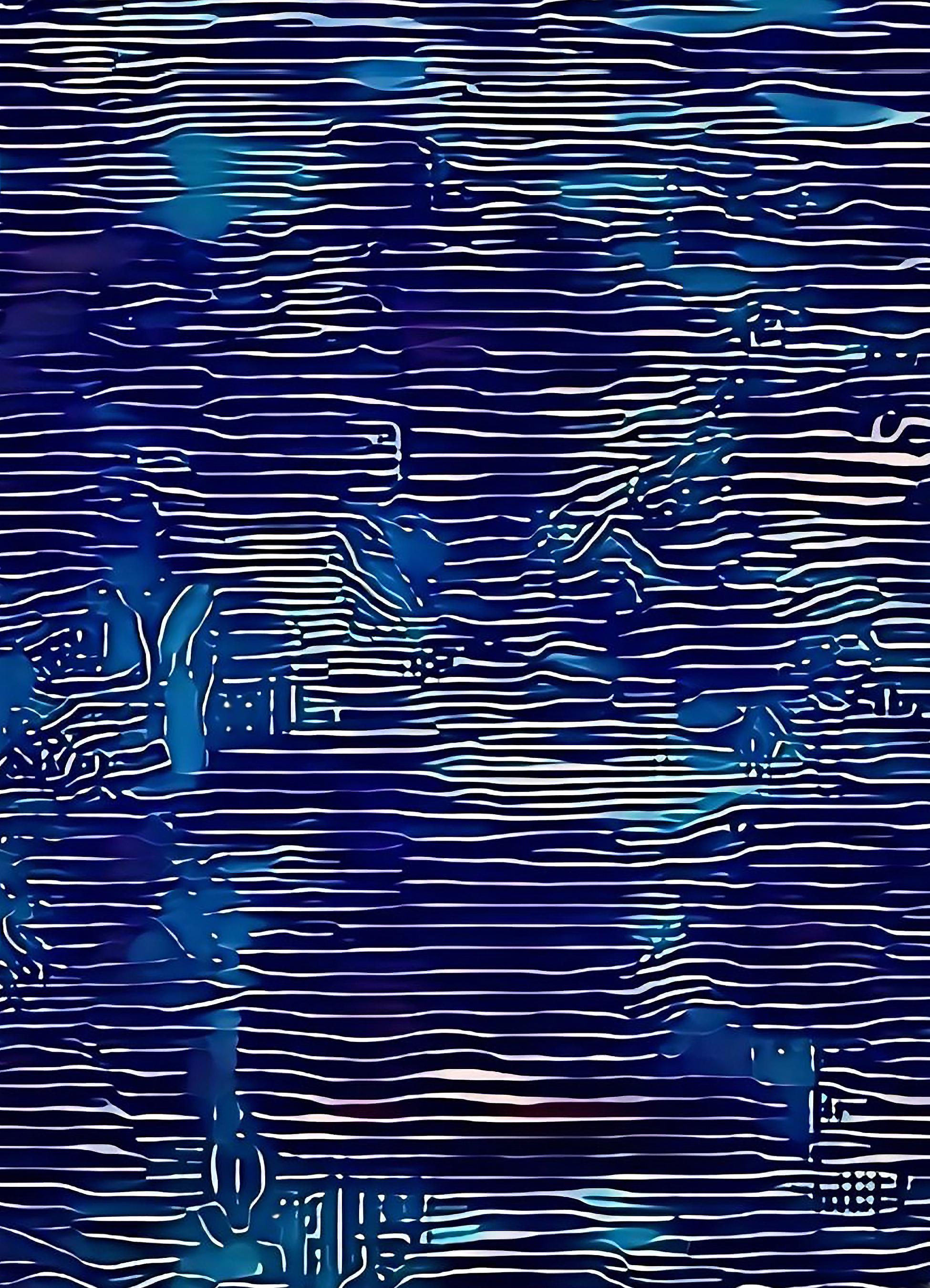 Gary Cruz Abstract Print - Survey I, 2024, unique pigment print, signed, blue