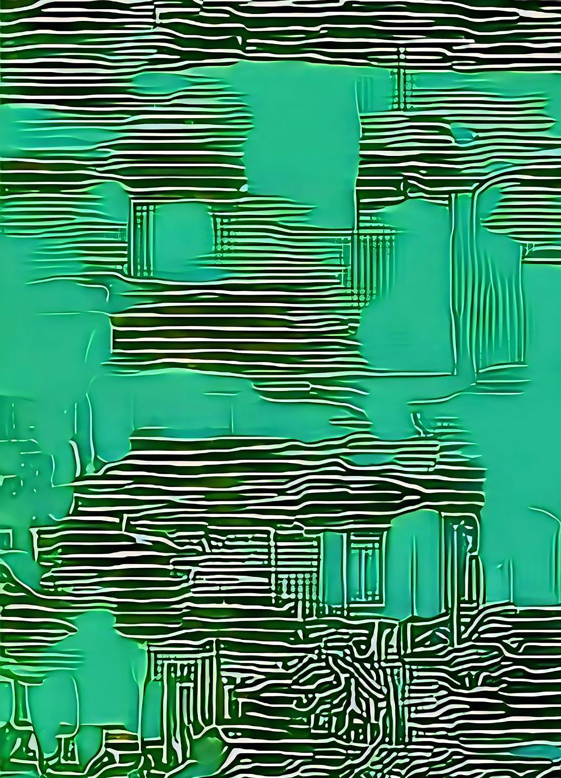 Abstract Print Gary Cruz - Survey II, 2024, impression pigmentaire unique, signée, verte