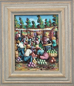 Fruit Market in Haiti oil on canvas painting